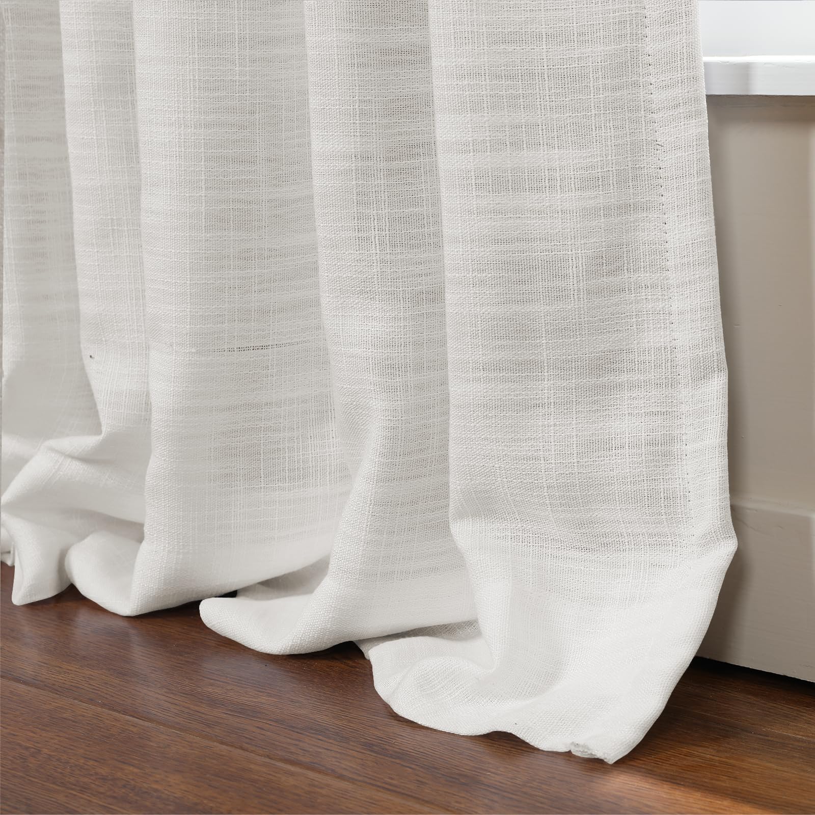 Custom Made Linen Polyester Blend Curtains - Kyla Series Textured Drapery for Living Room & Bedroom | TWOPAGES