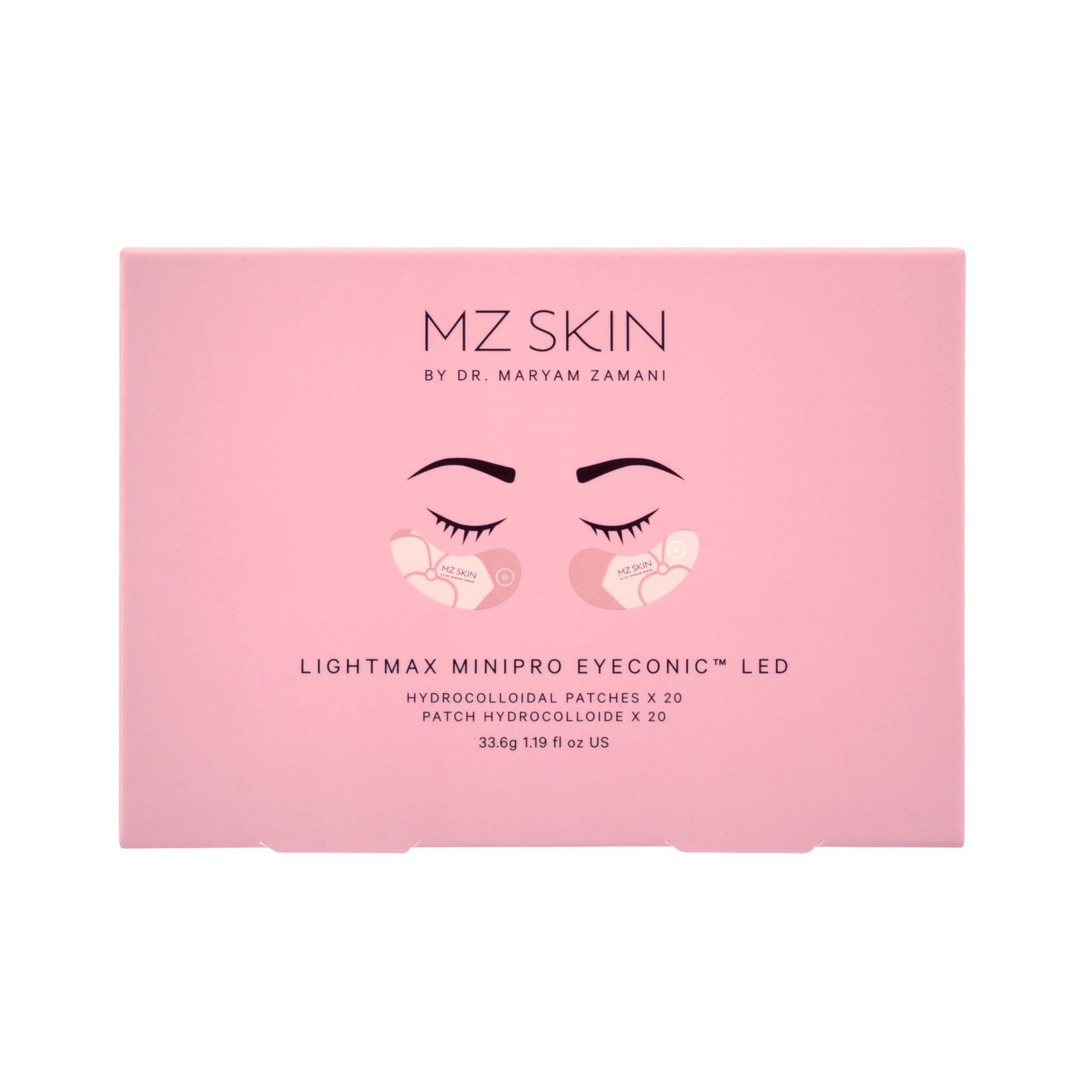 MZ Skin Lightmax Minipro Hydracollodial Eye Patches - 20 Pack Collagen-Boosting LED Treatment Pads for Puffiness, Fine Lines & Dark Circles | At-Home Eye Rejuvenation for Radiant Skin | Perfect for Night Routine, Travel & Self-Care