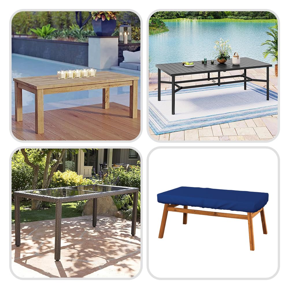 Heavy Duty Waterproof Rectangle Table Cover - 18 Oz UV & Weather Resistant Outdoor Tablecloth for Patio Furniture (75