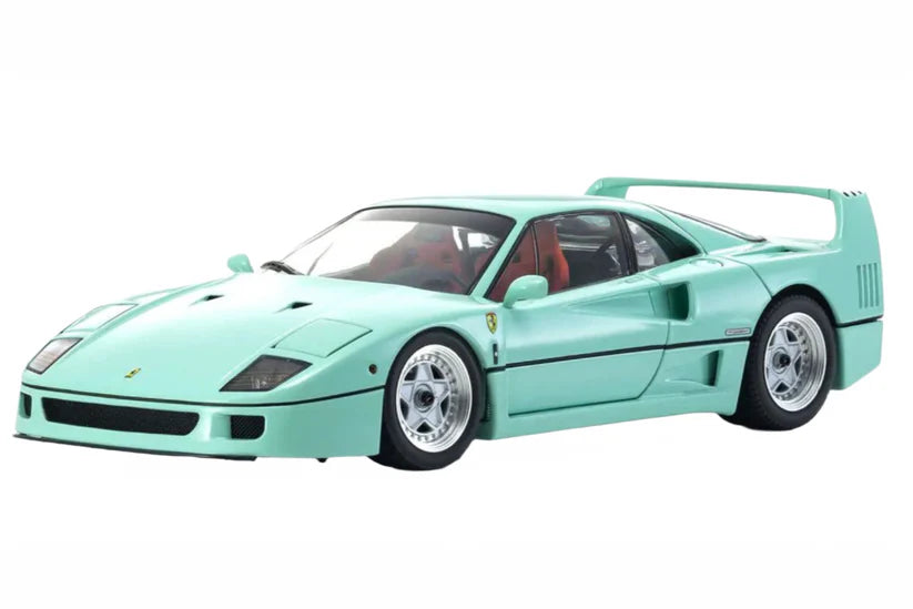 Kyosho 1:18 Scale Ferrari F40 1987 Model Car in Mint Green - Collectible Diecast Replica for Display, Gifts, and Racing Enthusiasts