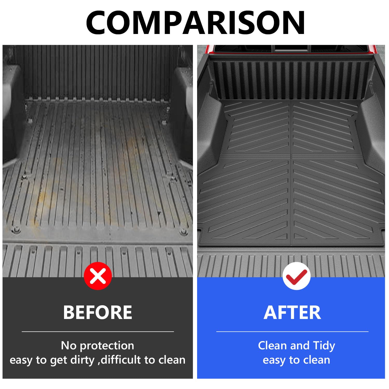 Xipoo TPE Truck Bed Mat for 2005-2023 Toyota Tacoma 6ft Long Bed - Durable Non-Slip Bed Liner Replacement with Rice Grain Pattern | Perfect for Hauling, Camping & Off-Road Protection