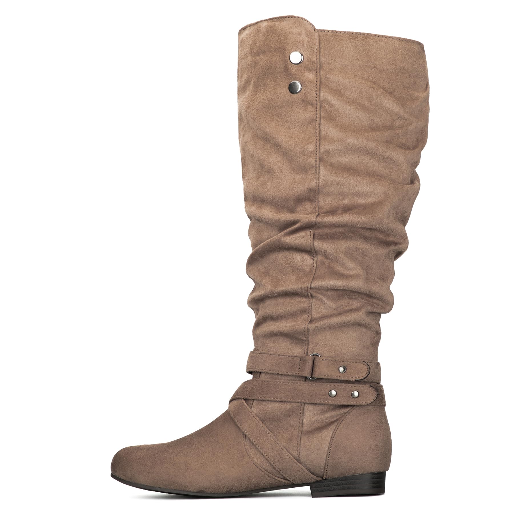 Mysoft Women's Wide & Extra Wide Calf Knee High Boots - Flat Heel Tall Boots with Side Zippers for Comfortable All-Day Wear | Perfect for Work, Winter & Casual Outfits