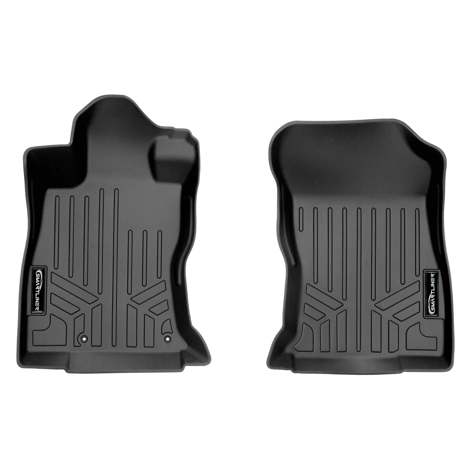 SMARTLINER Custom Fit All Weather Floor Mats for 2019-2021 Subaru Forester (Front Row Only) - Heavy Duty Black Car Floor Liners - Perfect for Winter, Rain, Mud & Snow Protection