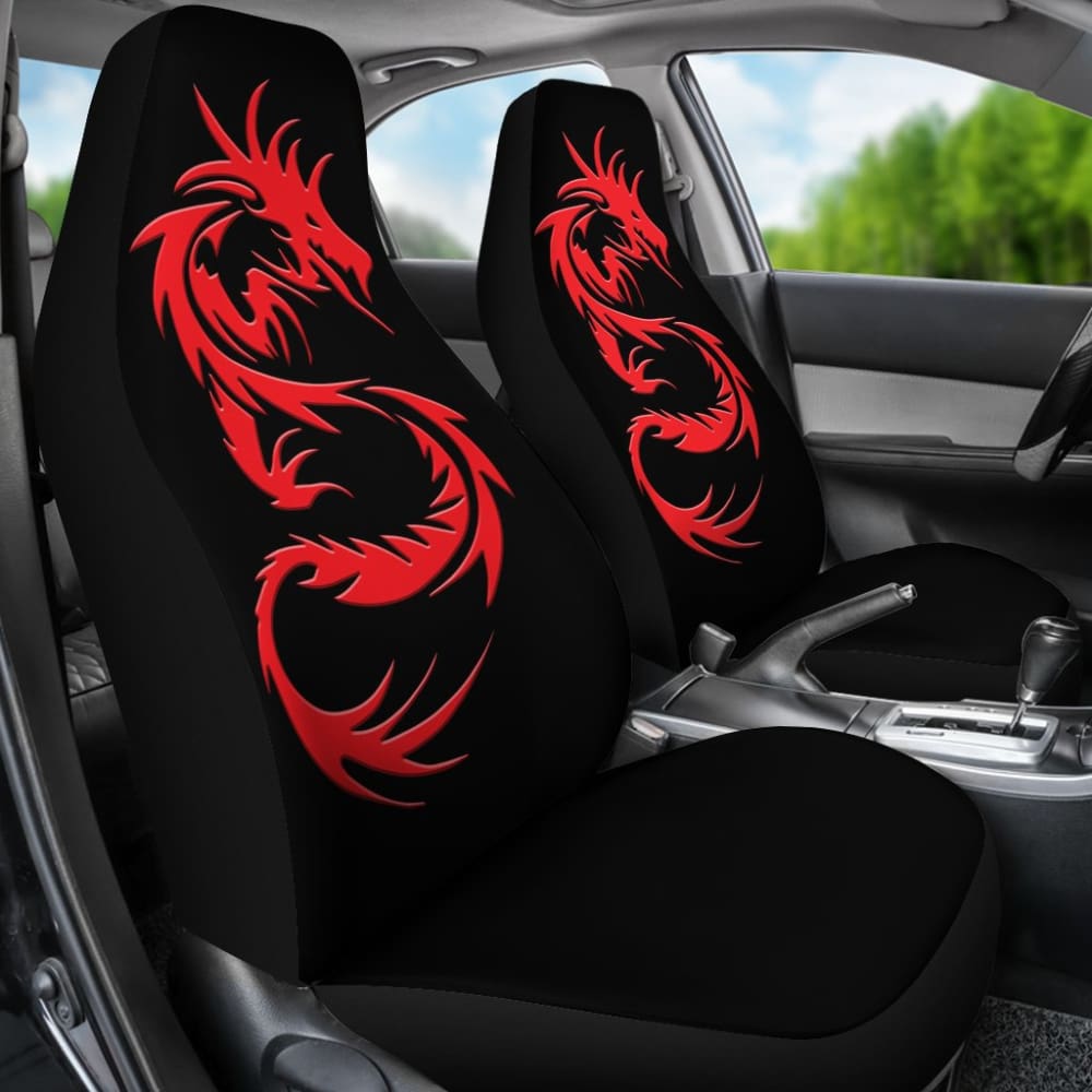 Premium Red Dragon Car Seat Covers - Universal Fit for Cars, Trucks & SUVs - Durable Neoprene Protection - Perfect for Daily Commute, Road Trips & Adventure Travel
