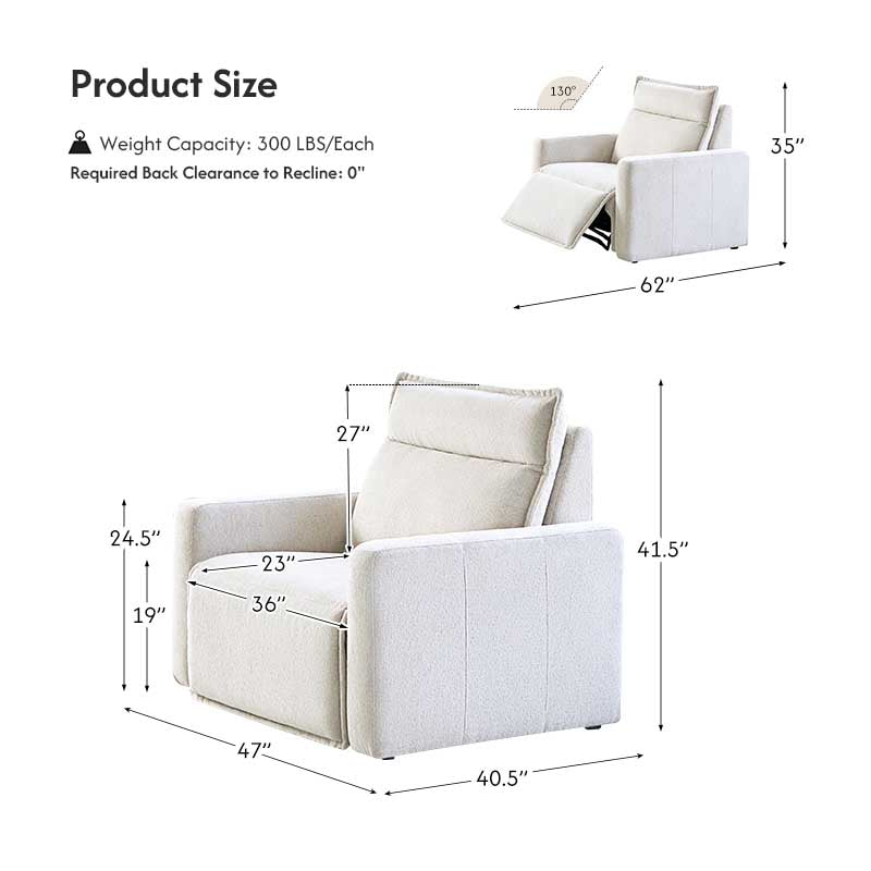 Essentia Power Reclining Corner Sofa - Easy Care Fabric Sectional Couch with USB Charging for Living Room, Home Theater & Family Room Comfort