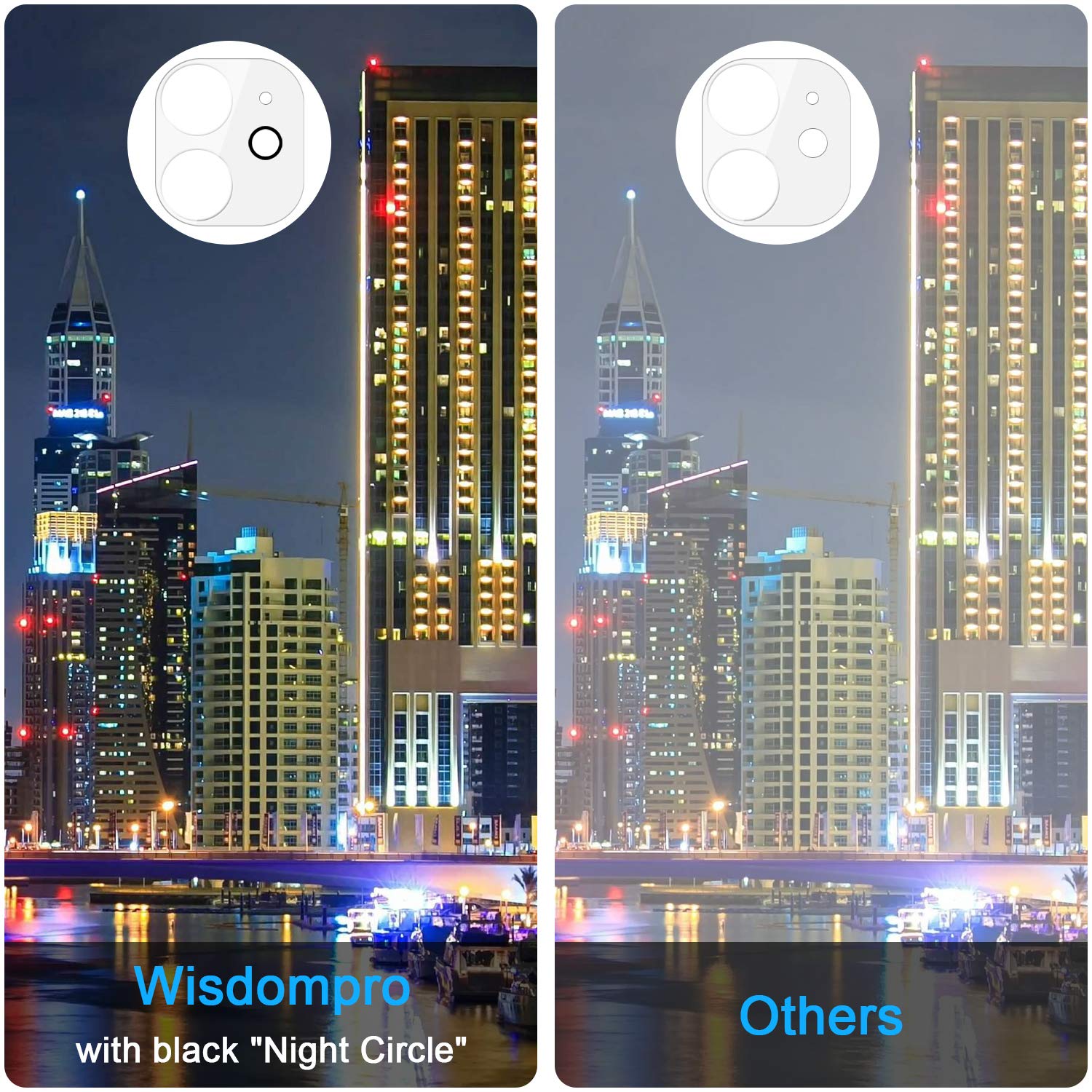 Wisdompro 3 Pack Tempered Glass Screen Protector and 3 Pack Camera Lens Protector for iPhone 12 (6.1 inch) - HD Clear, Anti-Scratch, Bubble-Free - Perfect for Daily Use, Travel, and Outdoor Activities