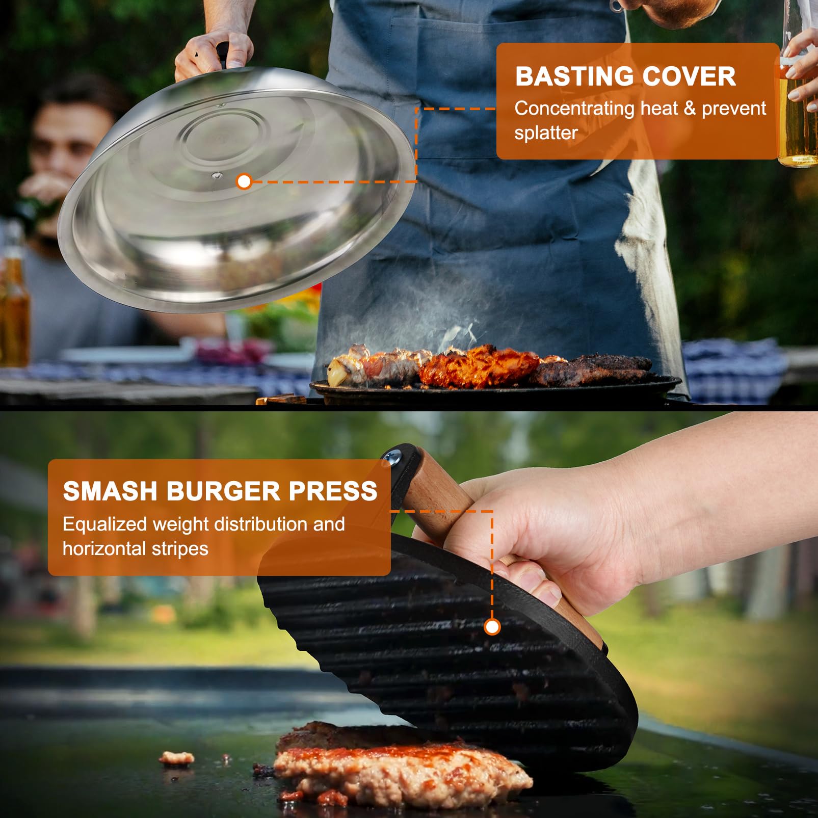 36PCS Flat Top Grill Accessories Kit - Stainless Steel Spatula, Burger Press, Scraper & Tongs Set with Carry Bag for Blackstone, Camp Chef Griddles - Perfect for Outdoor BBQ, Camping & Backyard Cooking