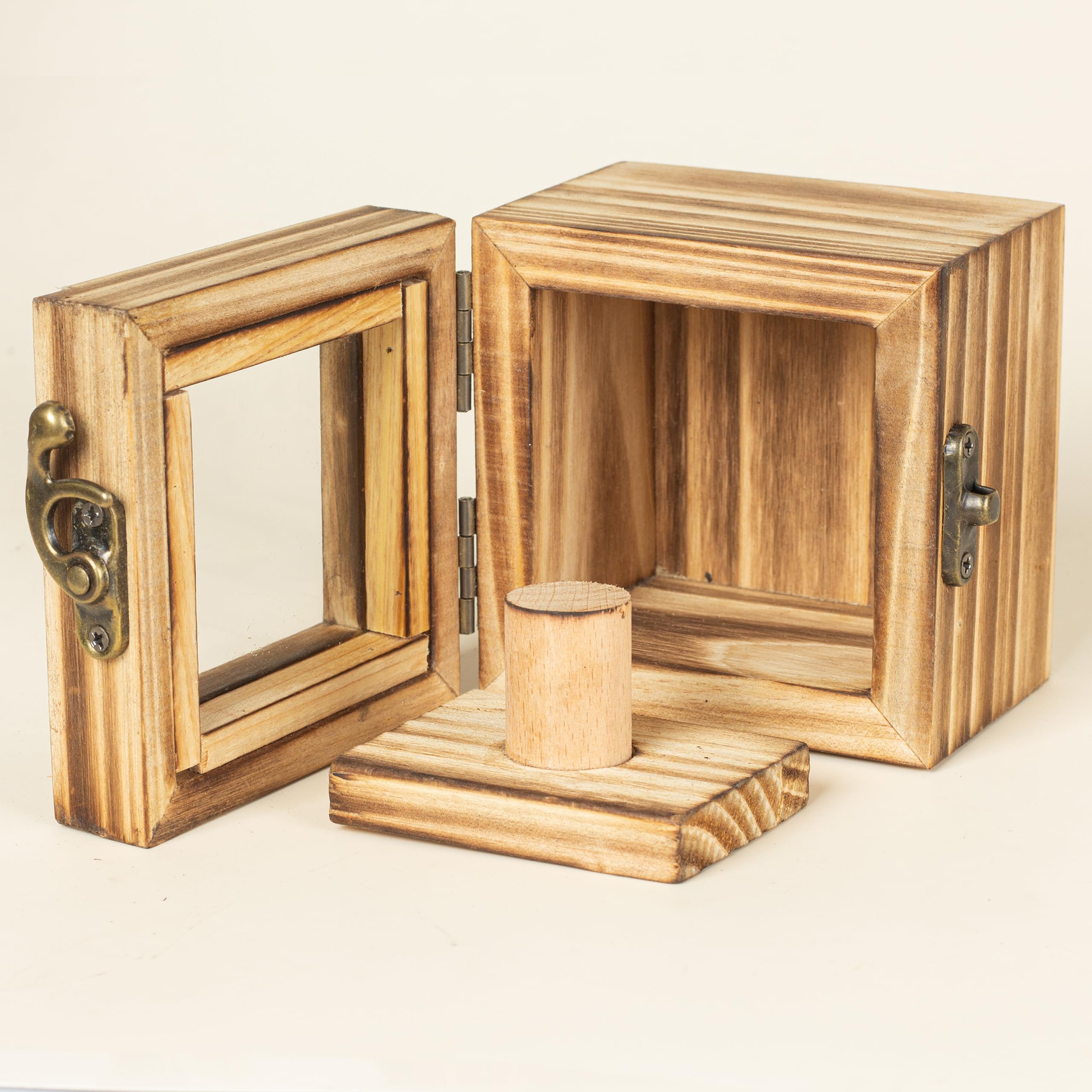 Championship Ring Display Case - Wooden Shadow Box for Baseball, Basketball, Football & Softball Rings - Award Ring Holder with Freezing Point Protection - Perfect for Sports Memorabilia, Fan Souvenirs & Trophy Display