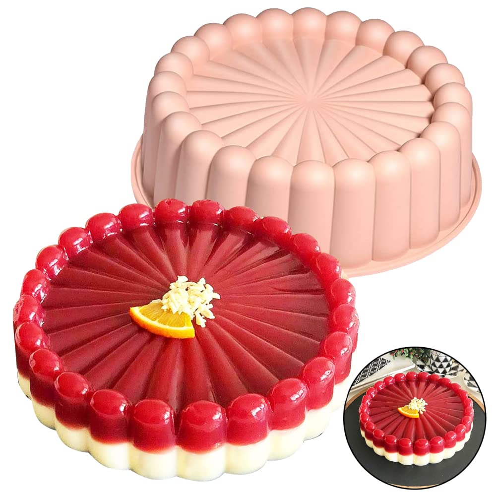 7 Inch Nonstick Silicone Cake Pan - Petal Shaped Baking Mold for Cakes, Jello & Flan | Perfect for Birthday Parties, Dessert Making & Home Baking
