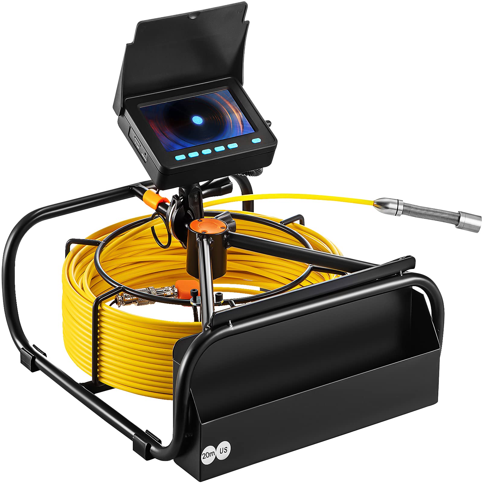 VEVOR 65.6ft Sewer Inspection Camera with DVR & LED Lights, 4.3