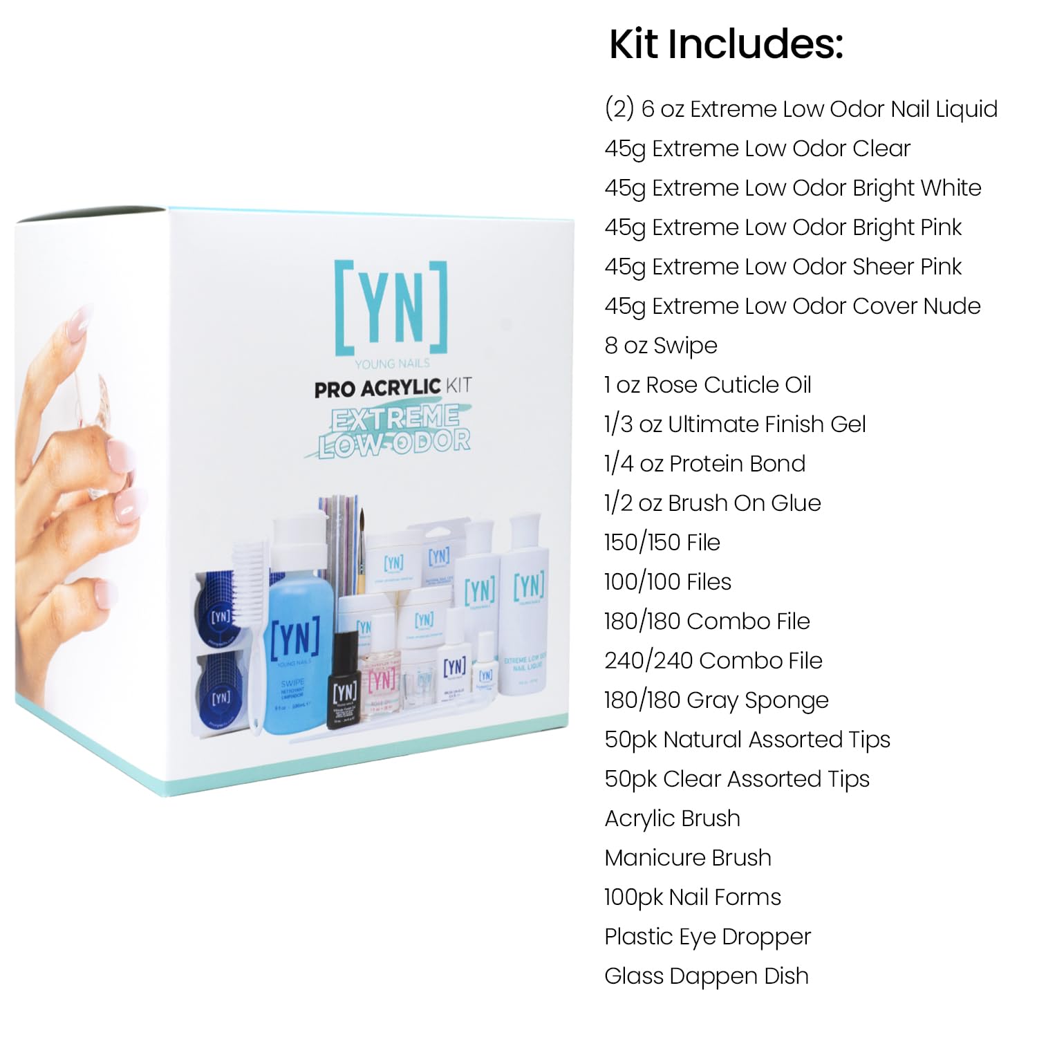 Young Nails Professional Manicure Kit - Complete Starter Set for Beginners & Nail Technicians | Includes Essential Tools for Salon-Quality Nails at Home | Perfect for DIY Nail Art, Gel Polish Application & Professional Manicures