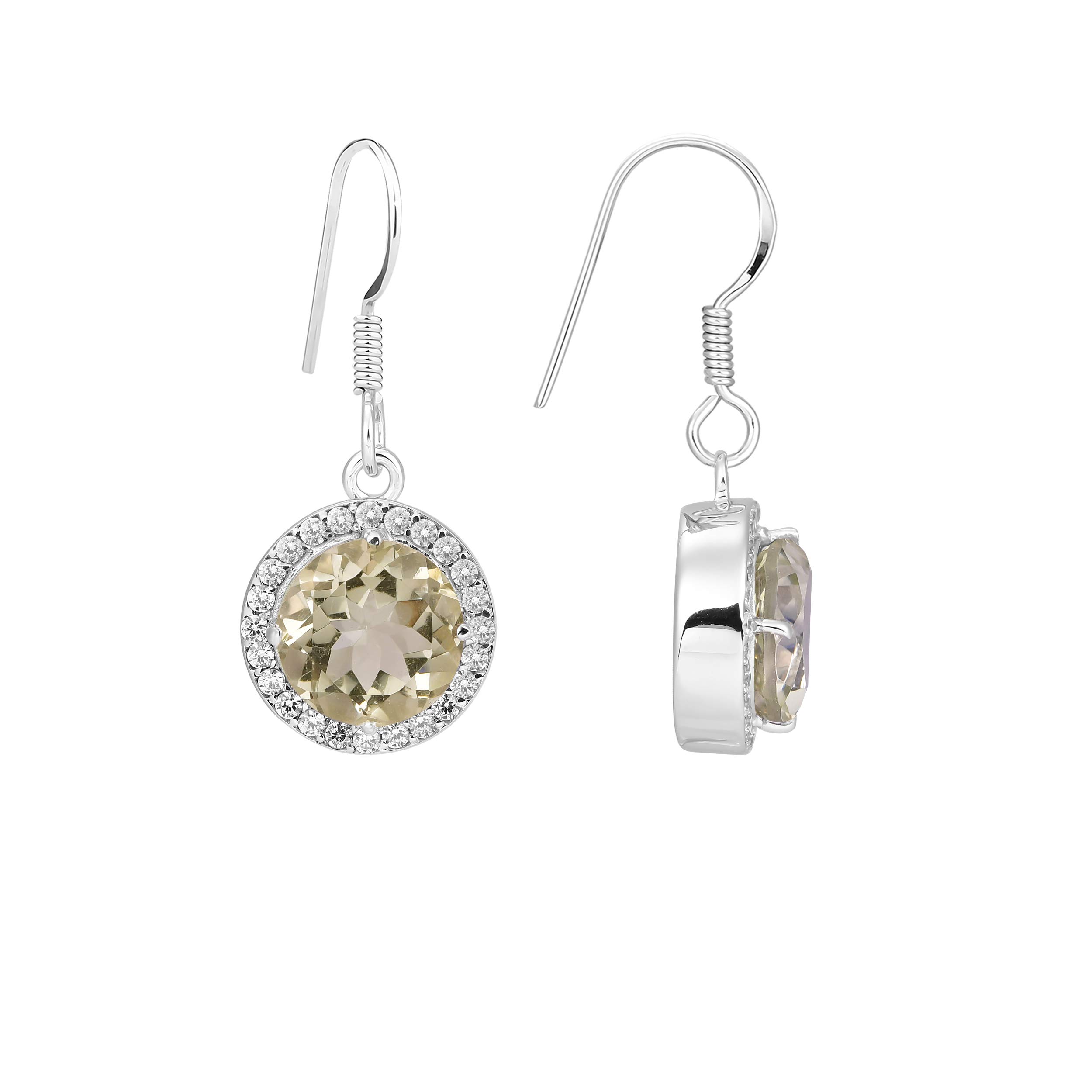 925 Sterling Silver Drop Earrings for Women - Amethyst & Blue Topaz Birthstone Dangle Earrings with White Zirconia | Elegant Jewelry Gift for Her | Perfect for Parties, Weddings & Special Occasions