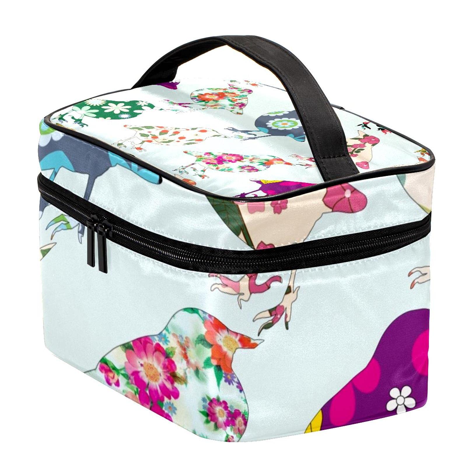 Floral Pattern Travel Makeup Bag for Women - Large Cosmetic Organizer with Zipper, Toiletry Case for Girls | Perfect for Vacation, Gym & Daily Essentials Storage