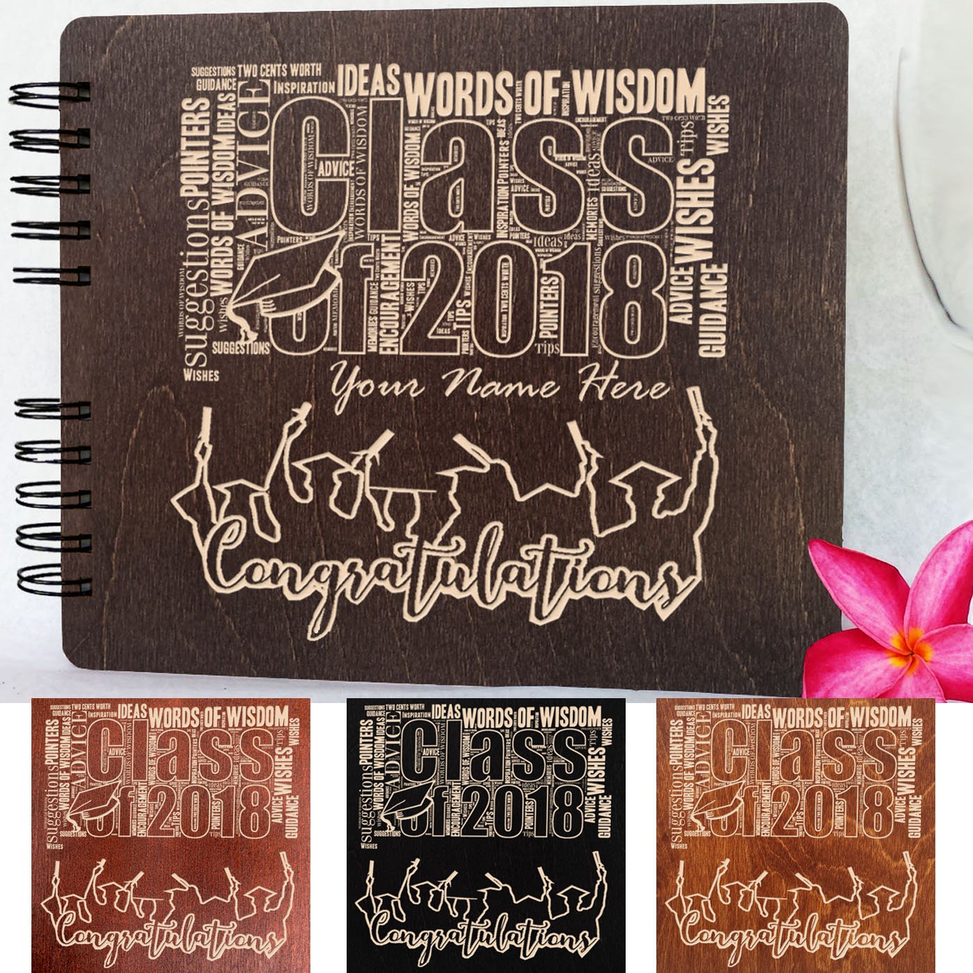 Personalized Wooden Graduation Guest Book - Custom Rustic Photo Album for Graduation Party Decorations & Gifts | Made in USA | Perfect for Graduation Ceremonies, Open House Events & Memory Keepsakes