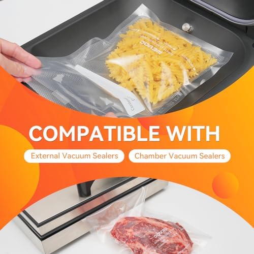 Wevac 6''x10'' and 8''x12'' 300 Count Vacuum Sealer Bags - BPA Free Commercial Grade Food Saver Bags for Sous Vide, Meal Prep & Long-Term Food Storage | PreCut Vacuum Seal Bags for Freezer, Dry Goods & Bulk Food Preservation