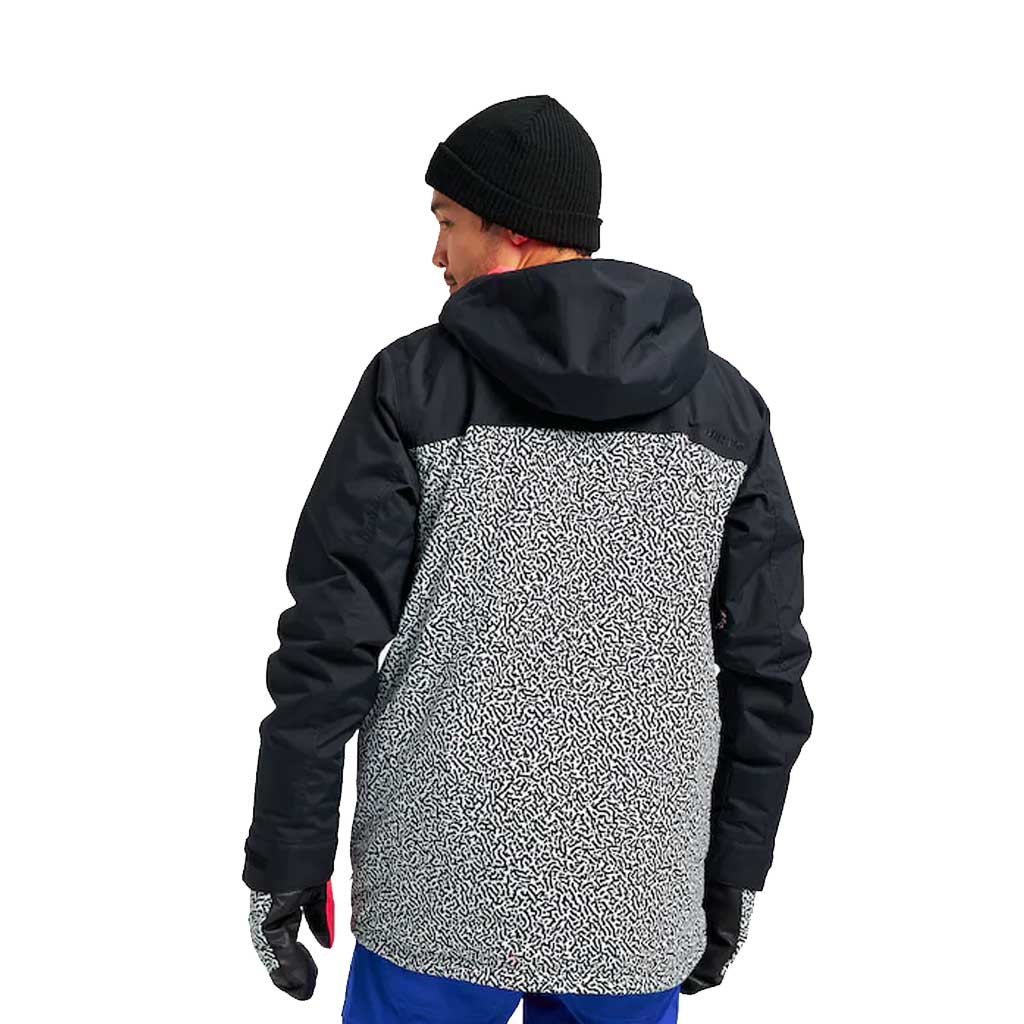 Burton 21/22 Covert Jacket - Waterproof Snowboard Jacket for Men & Women | True Black/PJ Print | Winter Sports & Outdoor Activities