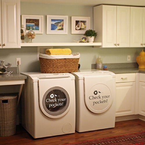 Vinyl Laundry Room Wall Decal - Washhouse Quote Sticker for Front/Top Load Washers (Black) | Perfect for Laundry Room Decor & Home Organization