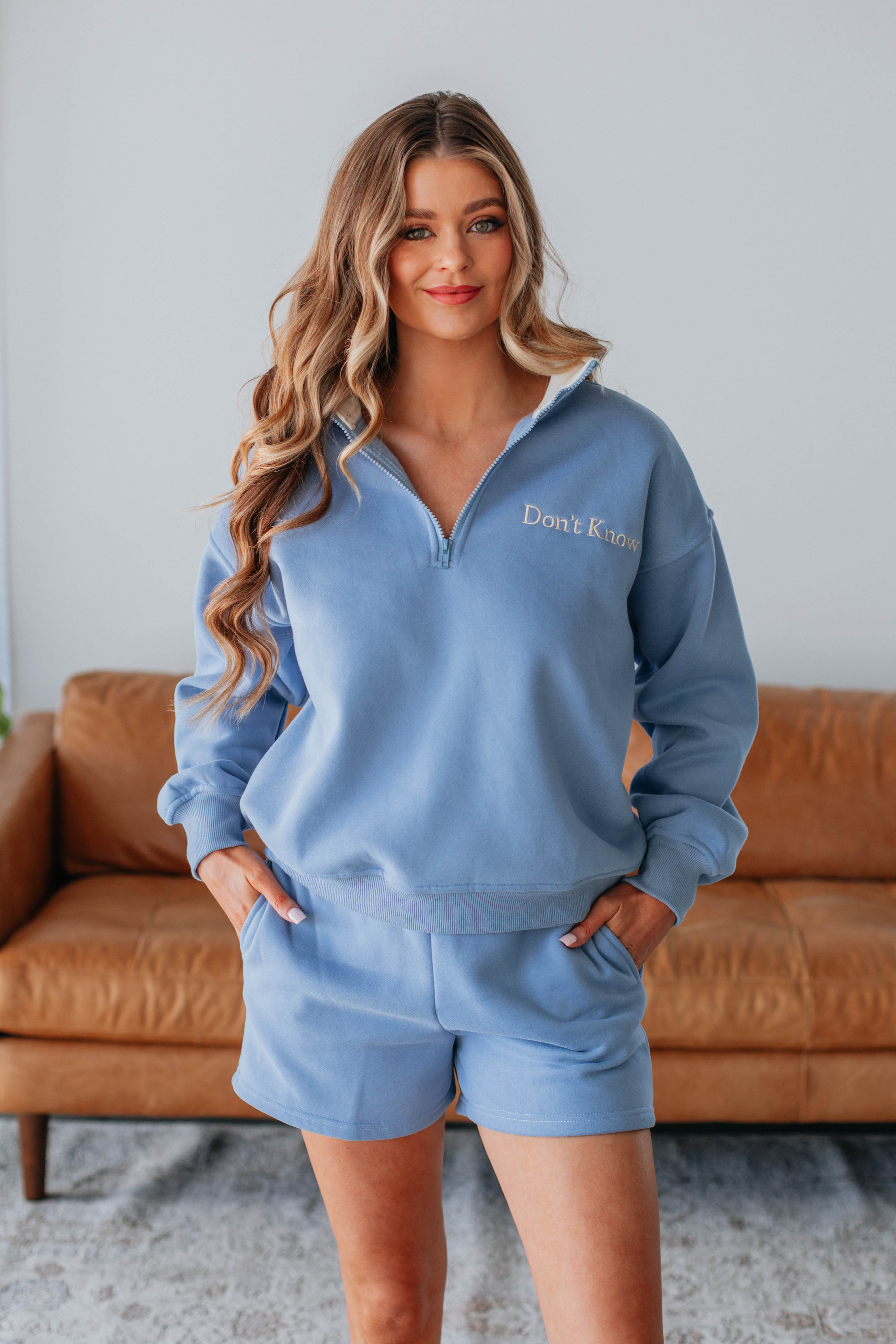 Comfy Powder Blue Lounge Shorts for Women - Soft Relaxing Sleepwear & Casual Home Wear - Perfect for Lounging, Yoga, and Relaxing at Home