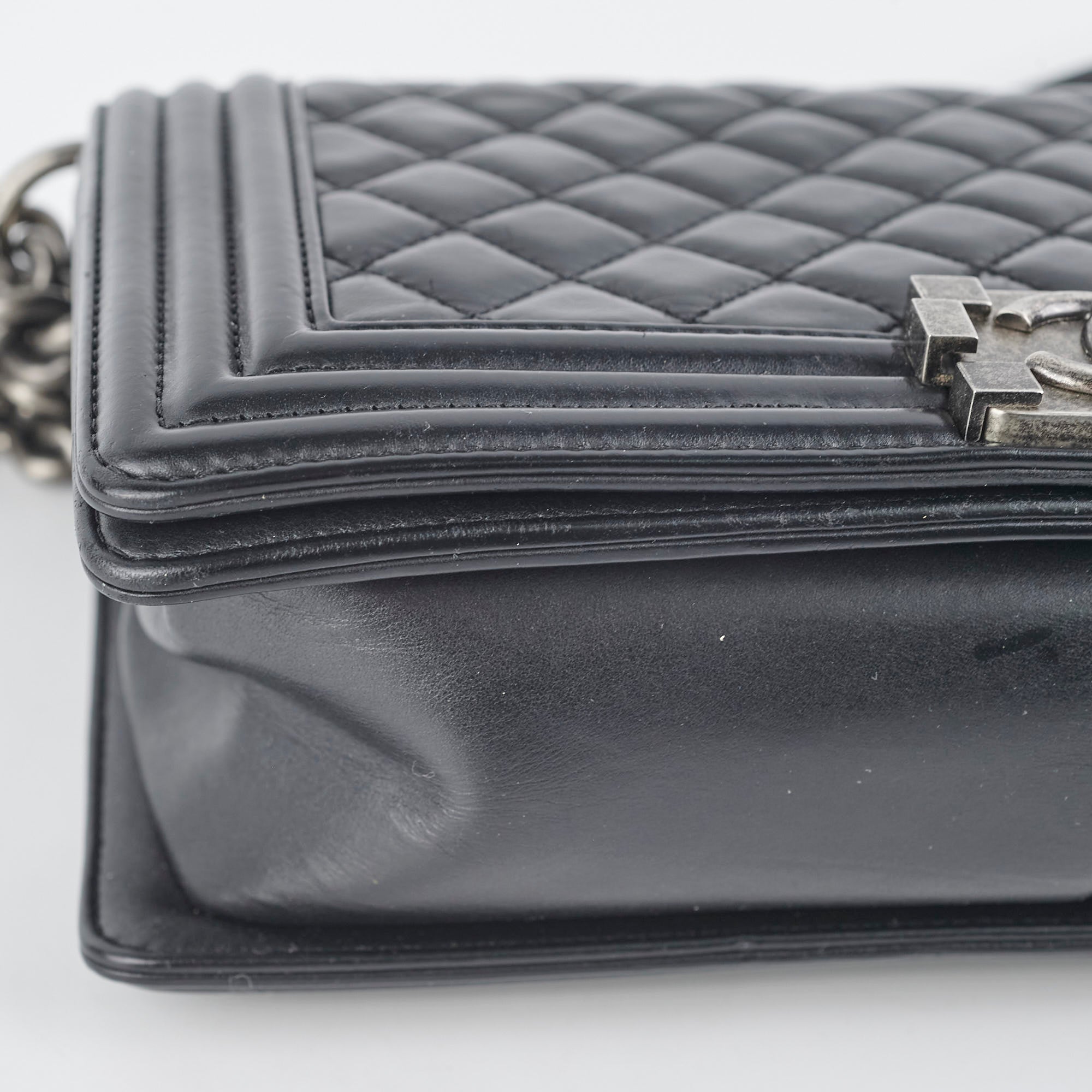 Chanel Quilted Old Medium Boy Bag in Black - Luxury Crossbody Handbag for Women, Perfect for Date Night & Evening Events