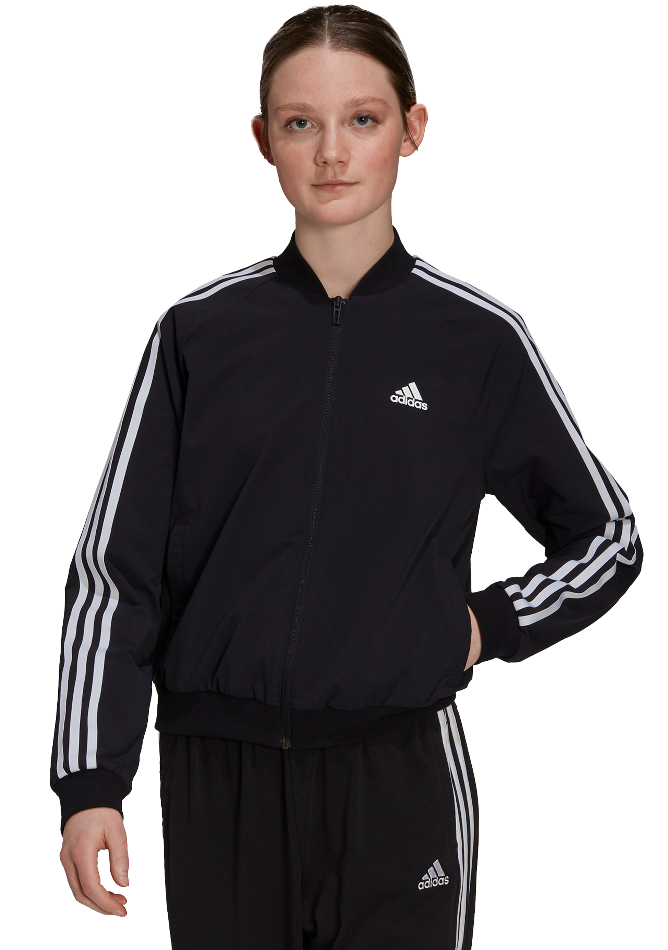 Adidas Women's Essentials 3-Stripes Track Jacket GS1352 - Lightweight Running & Gym Workout Hoodie for Casual Wear & Sports Activities