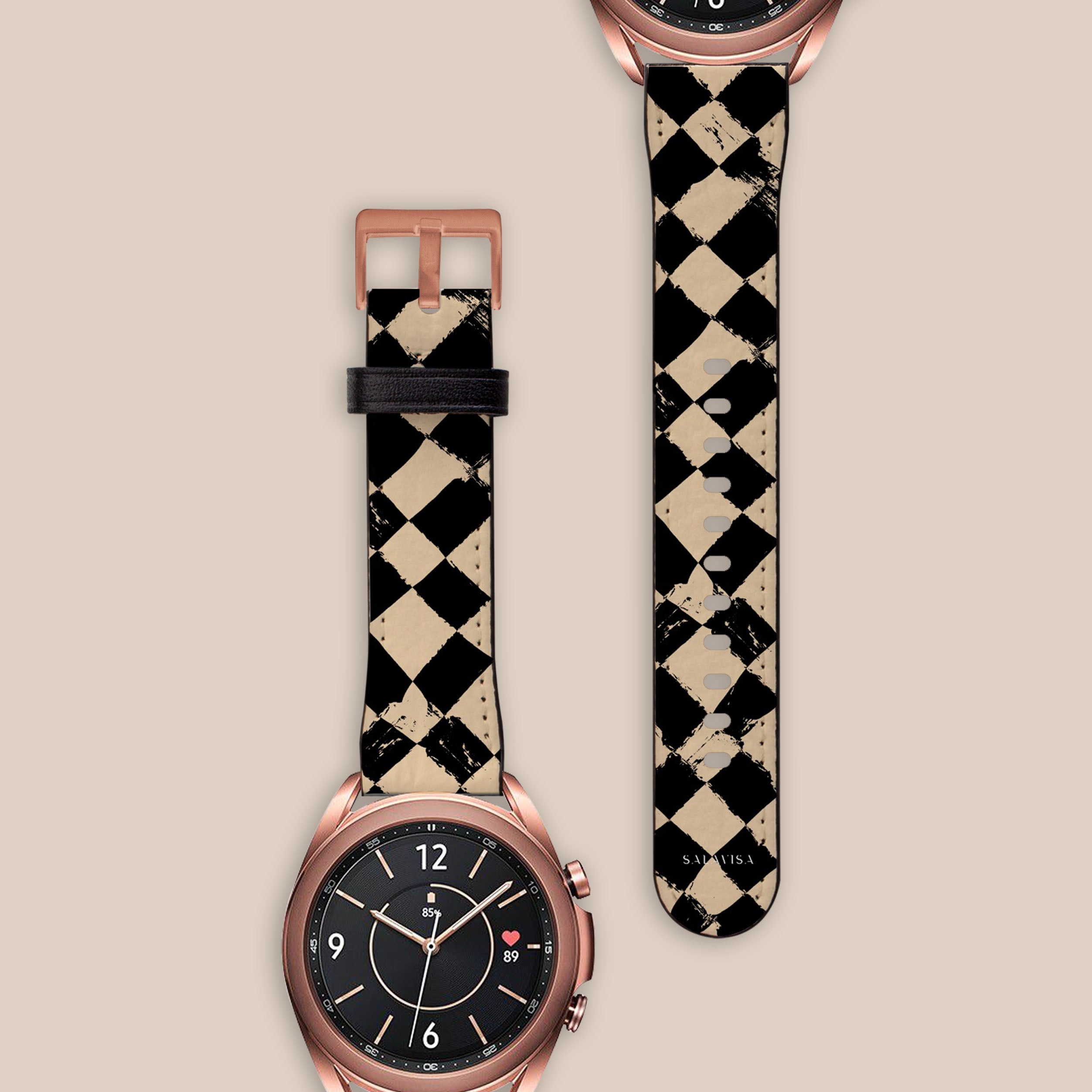 Galaxy Watch Band with Chess Cross Design - Stylish & Durable Smartwatch Strap for Samsung Galaxy Watch - Perfect for Workouts, Gaming & Everyday Wear