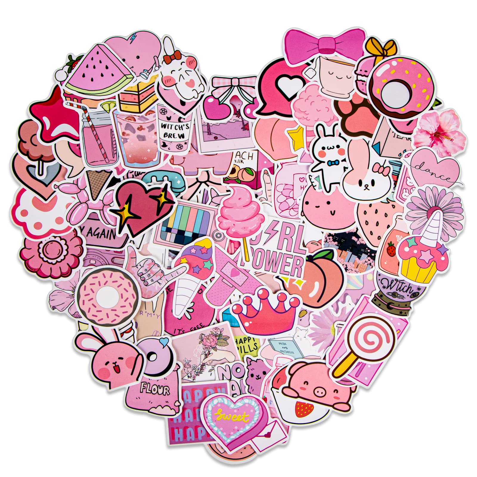 100pcs SICOHOME Waterproof Vinyl Laptop Stickers - Funny Scrapbook Love Stickers for Kids, DIY Craft Supplies, Classroom Decor, Planner & Wedding Scrapbooking - Perfect for Journals, Notebooks, Water Bottles & DIY Projects