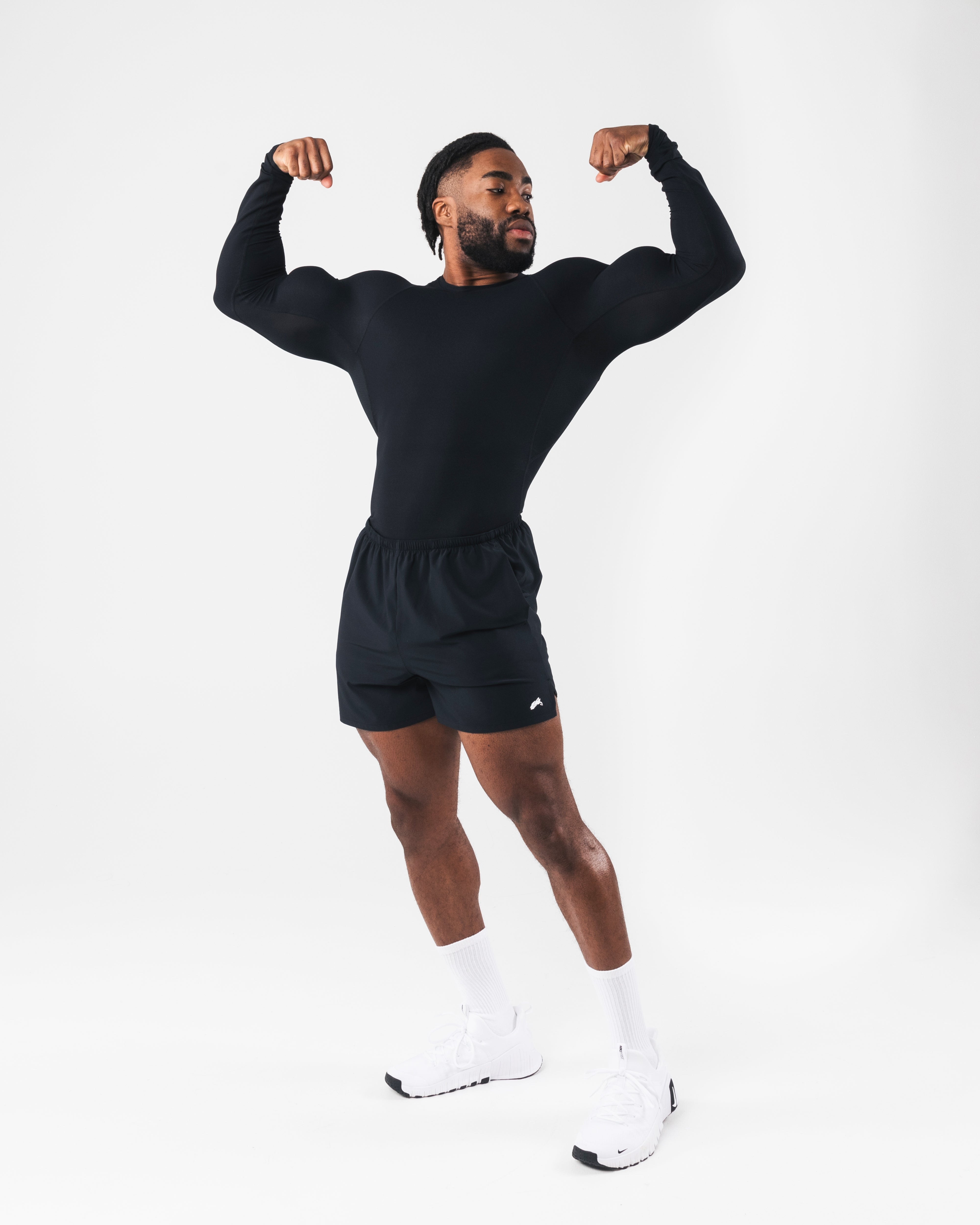 Premium Black Power Long Sleeve Shirt - Comfortable Workout & Gym Wear for Men & Women