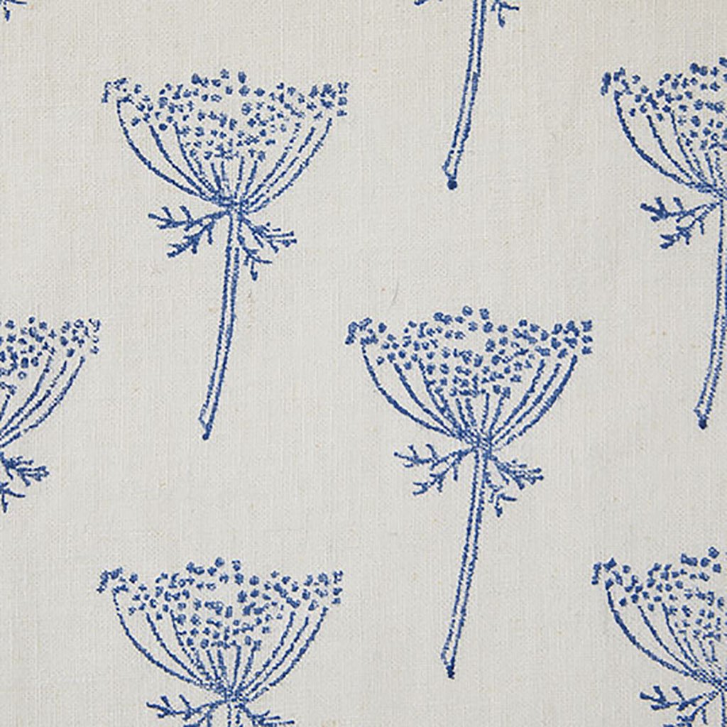 Handmade Wild Carrot Block Printed Linen Fabric - Natural Indigo Dye for Boho Home Decor, DIY Sewing Projects & Table Runners