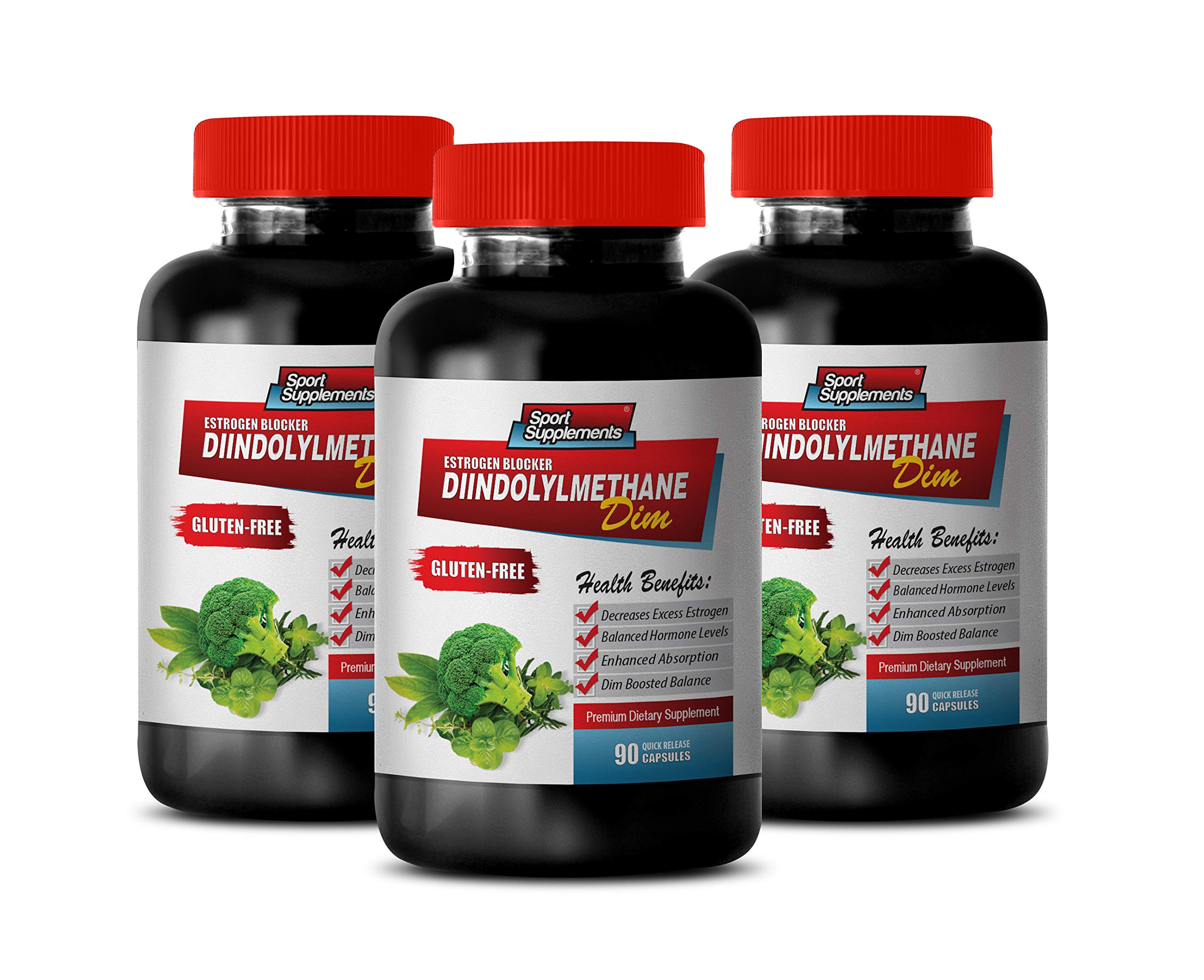 Liver Guard Immune Support Supplement for Adults with DIM (Diindolylmethane) from Broccoli & Kale - 270 Capsules (3 Bottles) - Boosts Detox & Hormonal Balance for Daily Wellness