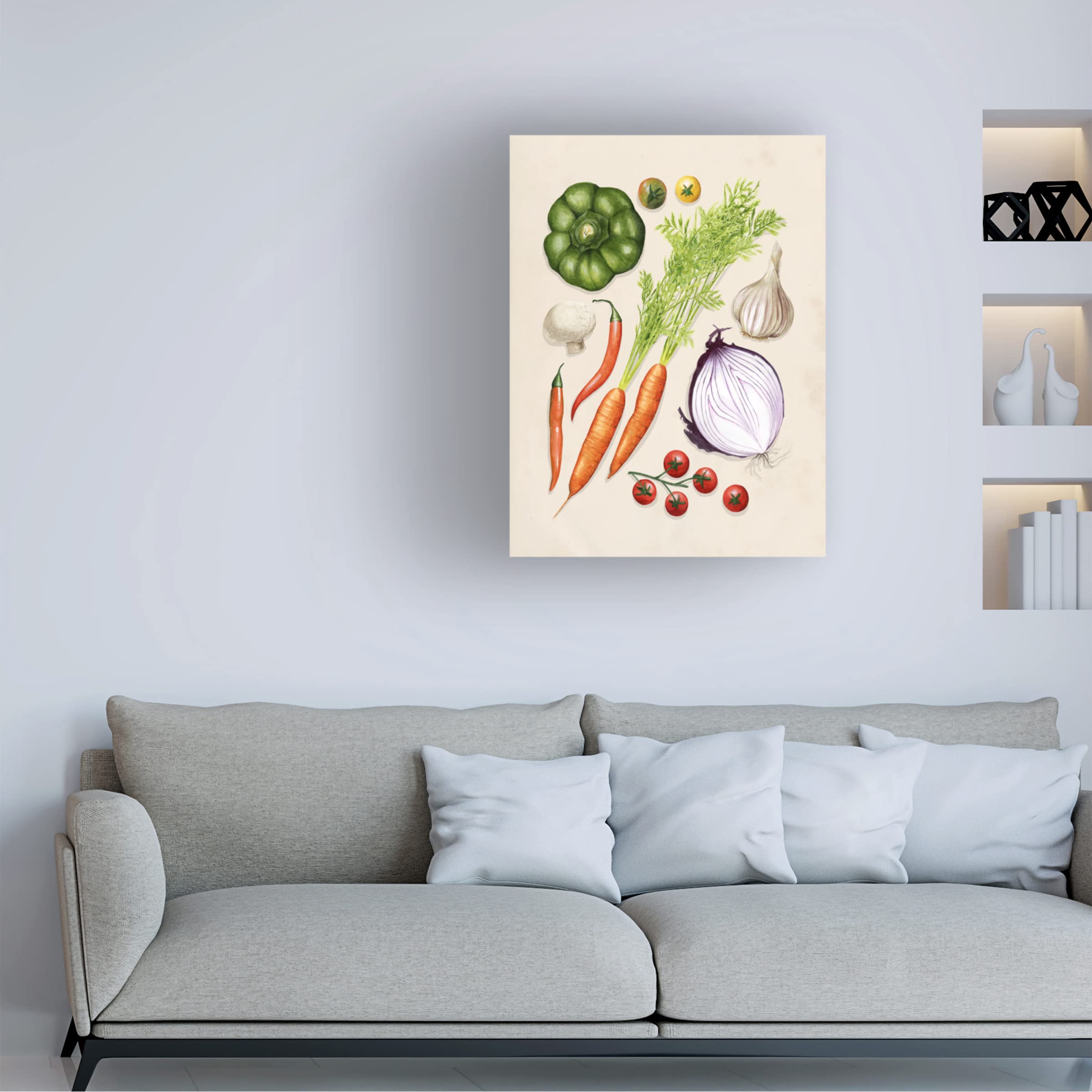Grace Popp Vegetable Garden II Canvas Art Print - Modern Floral Wall Decor for Living Room, Bedroom & Office - Trademark Fine Art Collection