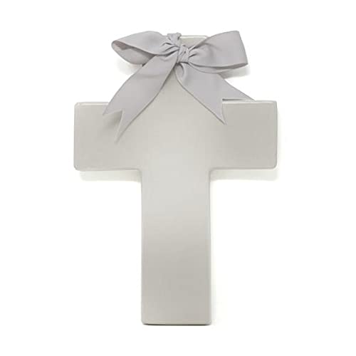 Child to Cherish Ceramic Ombre Cross Necklace - Gray Religious Pendant for Baptism, First Communion & Spiritual Gifts