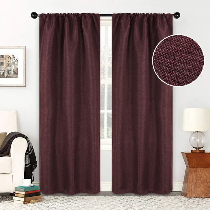 Blackout Curtains Set of 2 Panels - Jaxon Textured Room Darkening Window Drapes for Bedroom, Living Room & Home Theater (54x84 Inches)