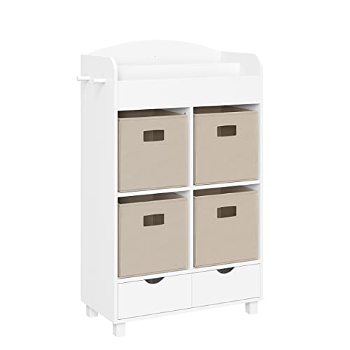White With 4 Taupe Bins