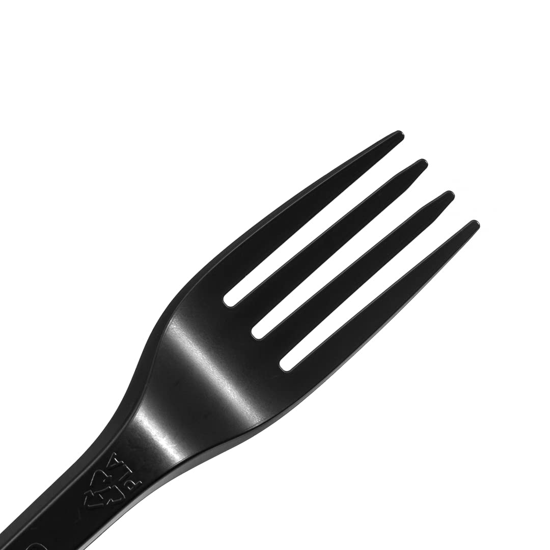 Eco-Friendly 6.5 Inch Compostable Forks - 250 Individually Wrapped Plant-Based Disposable Cutlery | BPI-Certified Black CPLA Plastic Utensils for Hot & Cold Foods | Perfect for Restaurants, Catering, Picnics & Outdoor Events