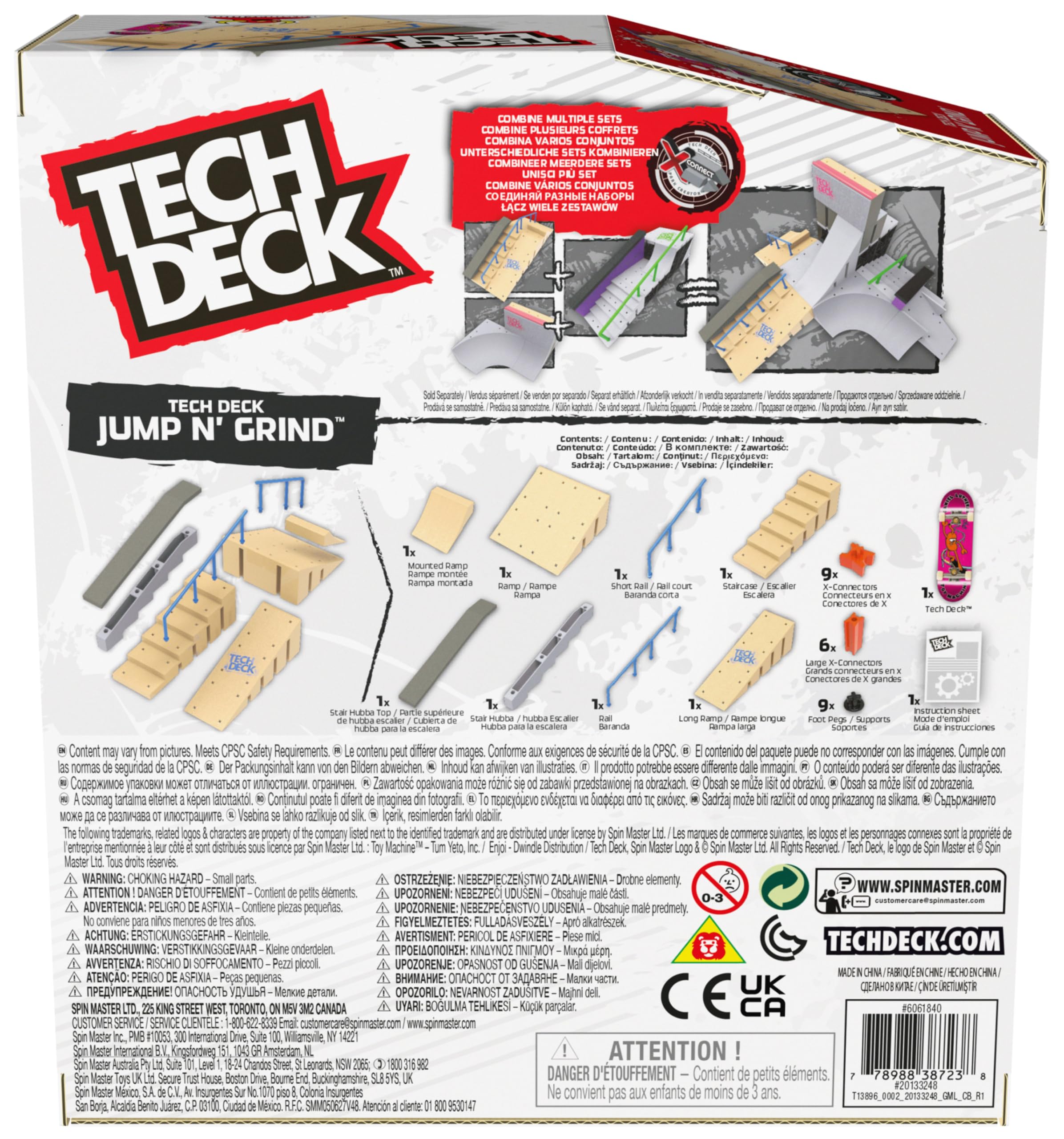 Tech Deck Jump N’ Grind X-Connect Park Creator - Customizable Buildable Skateboard Ramp Set with Exclusive Fingerboard - Perfect Kids Toy for Ages 6+ - Great for Indoor Play, Birthday Gifts & Skateboard Enthusiasts