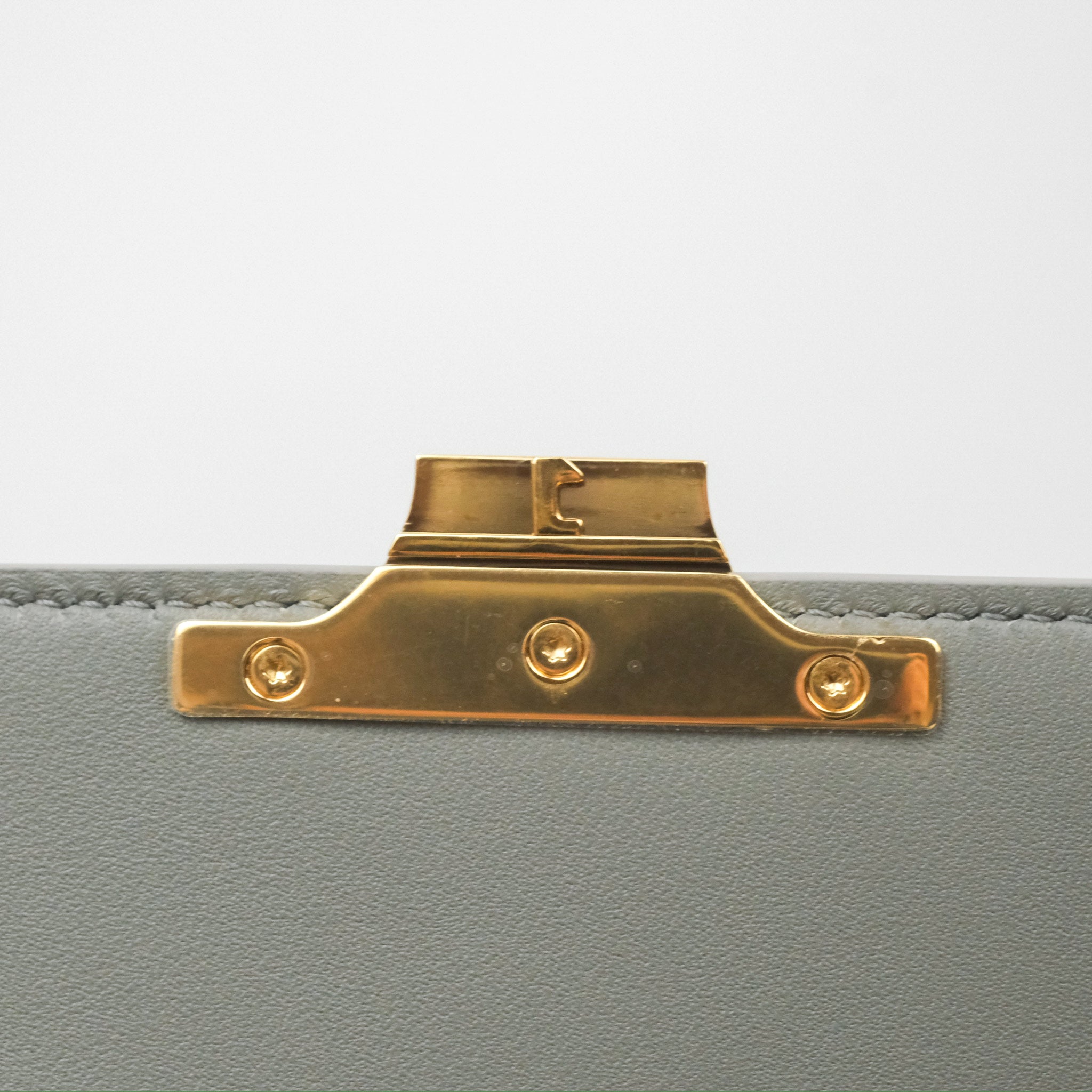 Celine Medium Triomphe Bag in Zinc Shiny Calfskin Leather - Luxury Designer Handbag for Women, Perfect for Work, Evening Events & Everyday Use
