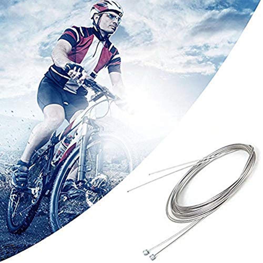 10 Pcs Stainless Steel Bike Derailleur Cables - 2M Length MTB Shifter Cable Set for Smooth Gear Shifting - Perfect for Mountain Bikes, Road Bikes & Cycling Maintenance