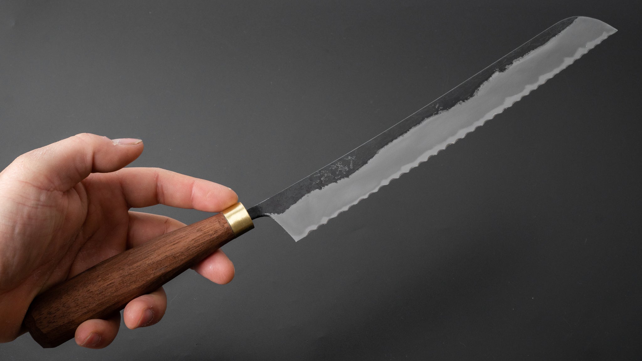 Premium Daitoku Blue #2 Steel Bread Knife 240mm - Walnut Handle for Slicing Bread, Cake & Pastry - Ideal for Home Bakers & Professional Chefs