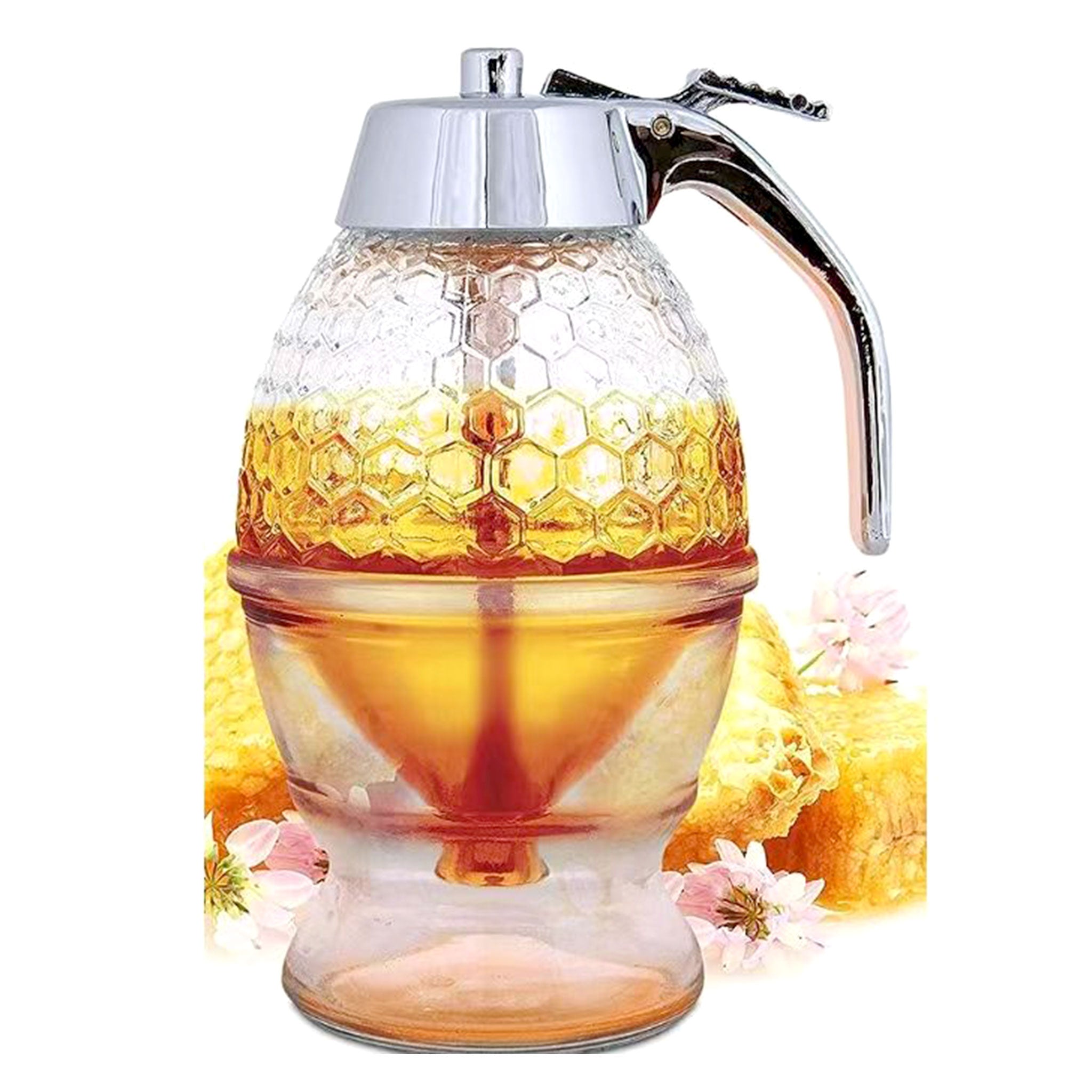 Premium Honey Dispenser Pot - Elegant Beehive Design with Adjustable Flow Control for Tea, Coffee, Toast & Baking | Drip-Free Kitchen Essential