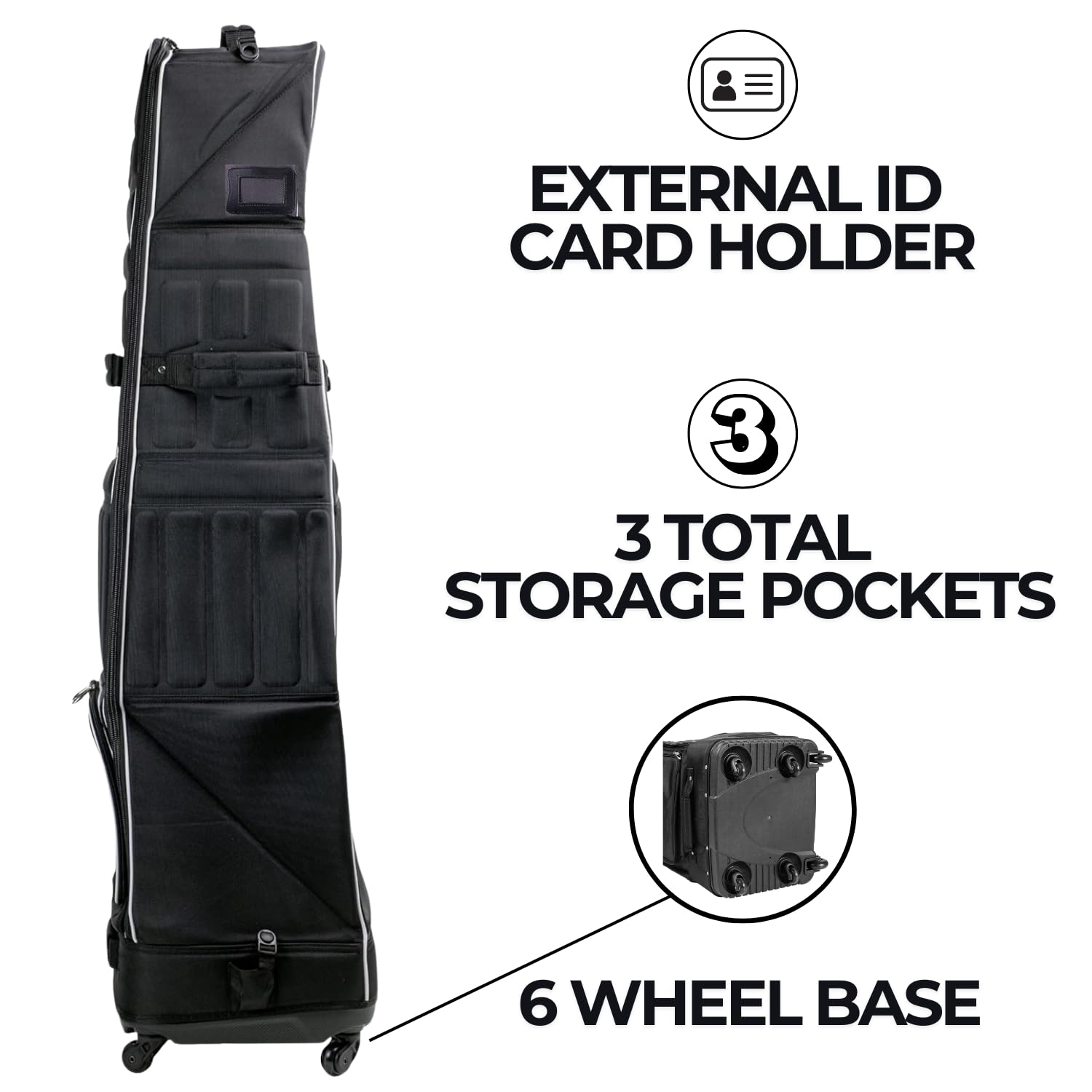 Izzo Golf Travel Bag - Durable Waterproof Golf Club Travel Cover Case with Wheels for Easy Transport - Perfect for Air Travel & Golf Tournaments