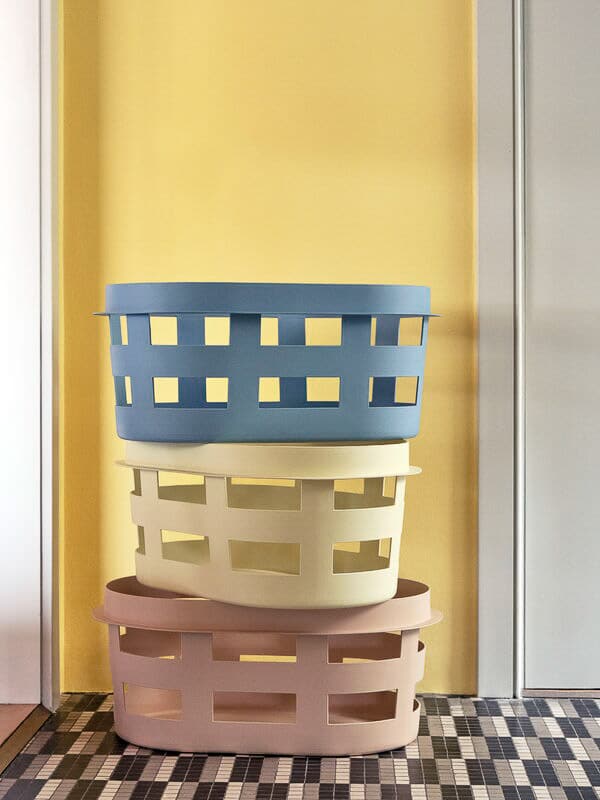 HAY Soft Yellow Laundry Basket - Foldable & Durable for Home, Dorm, or Travel - Perfect for Clothes, Toys, and Storage