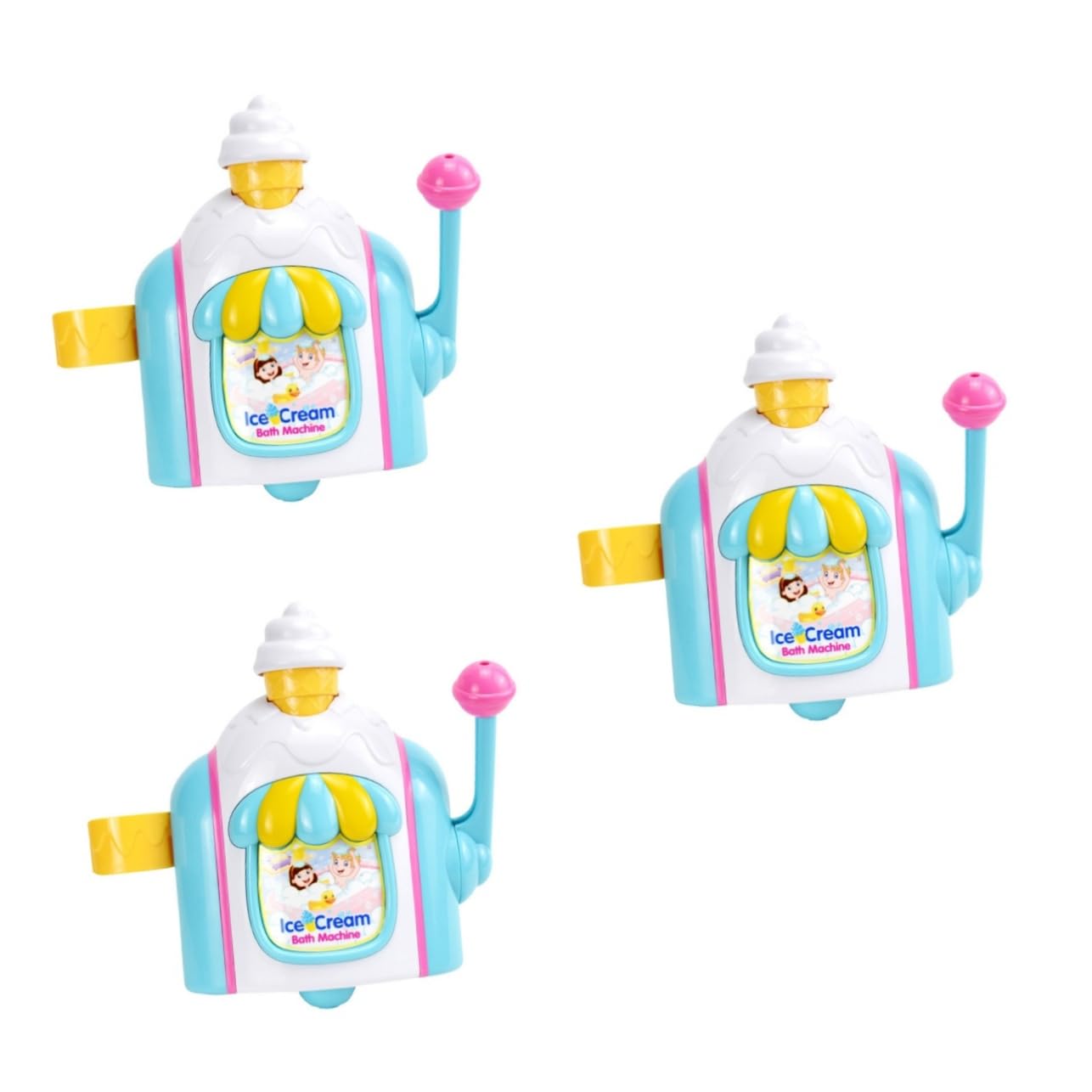 FOYTOKI 3 Sets Ice Cream Bubble Machine Toy - Foam Maker for Kids Bath, Sensory Play & Summer Fun - Bubble Blower for Pool Party, Outdoor Activities & Toddler Bath Time