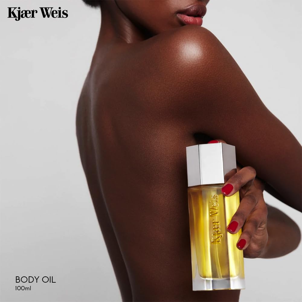 Kjaer Weis Organic Body Oil Refill - Fast Absorbing Moisturizer for Dry Skin | Certified Organic & Cruelty Free Skincare | Luxury Beauty Product for Women (100ml) - Perfect for Daily Hydration, Post-Shower Care & Spa Nights