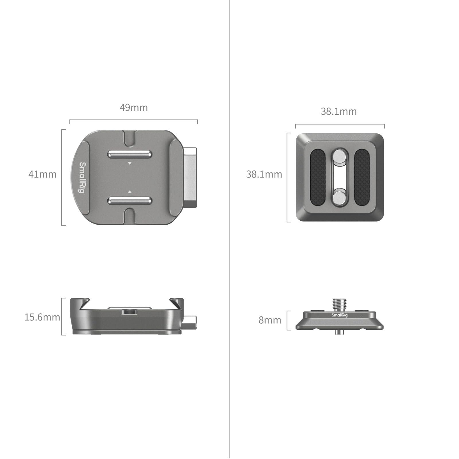 SMALLRIG HawkLock H38 Quick Release Mount Plate for Arca Swiss - Compatible with Manfrotto & Tripods | Includes Two 1/4