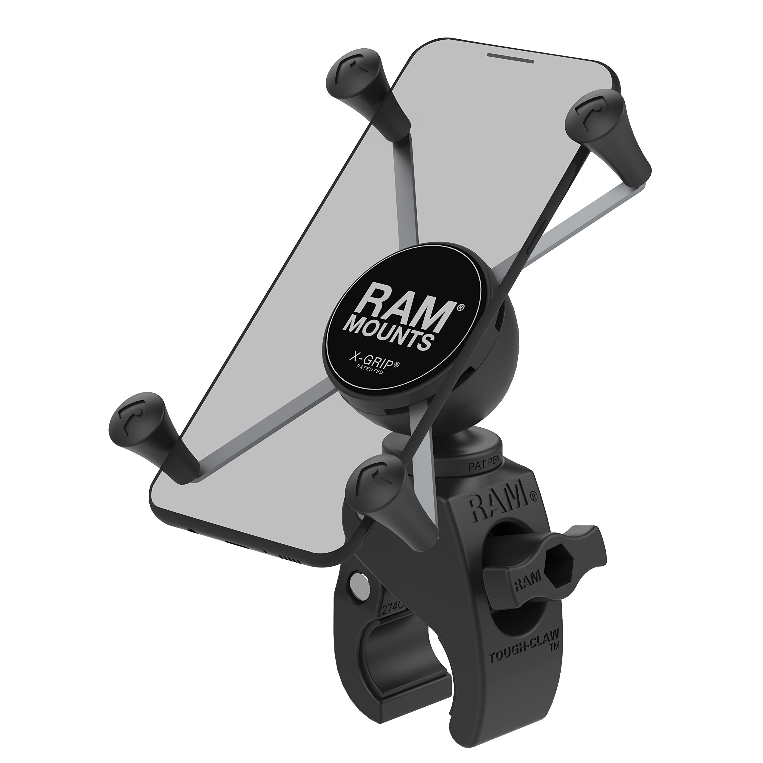 RAM MOUNTS X-Grip Large Phone Mount with RAM Snap-Link Tough-Claw RAM-HOL-UN10-400U, Ideal for Motorcycle, ATV/UTV, and Bike Adventures