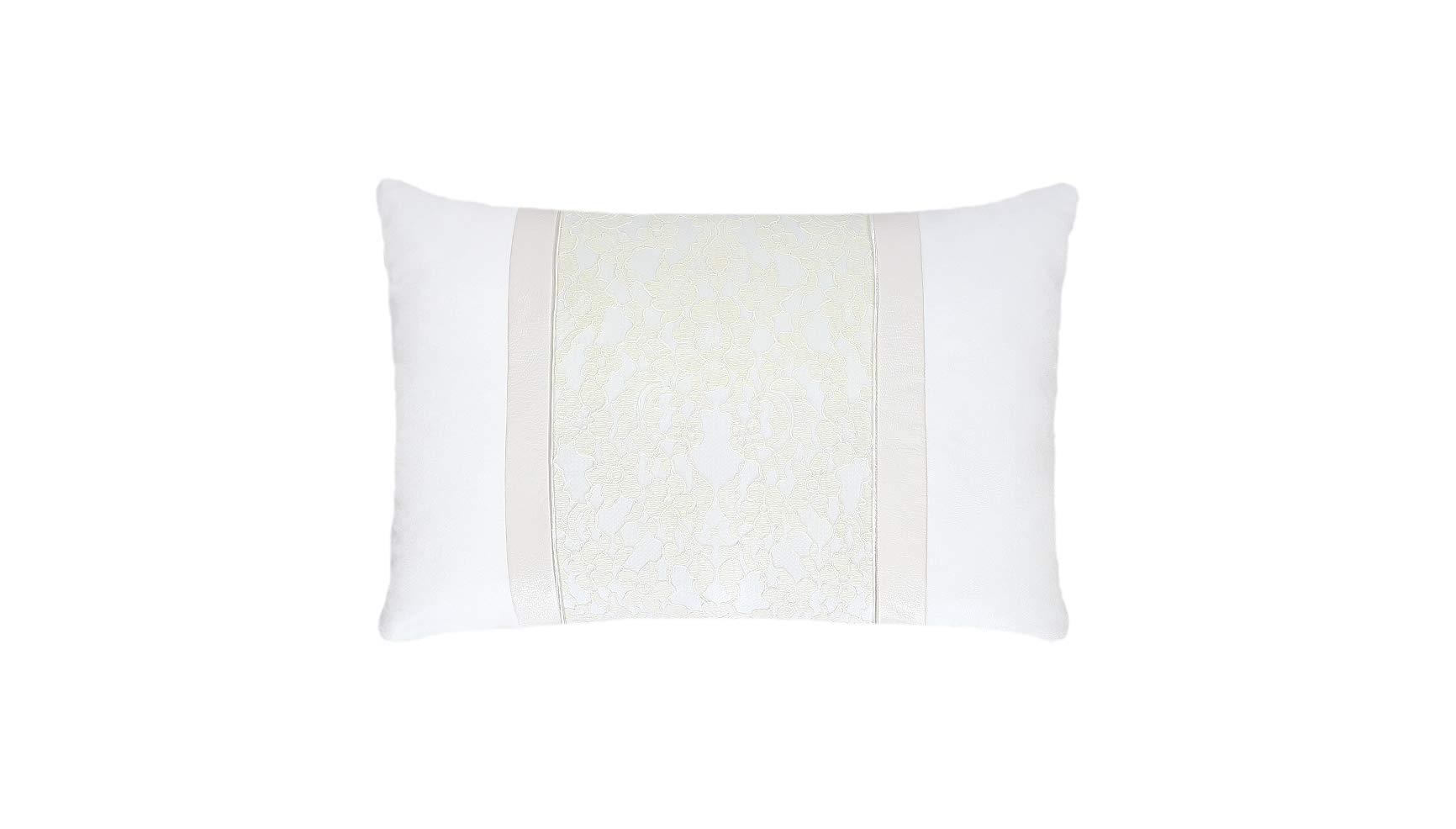 Snow White Lace Throw Pillow Cover - Handmade Bohemian Decorative Cushion Case for Living Room, Bedroom & Wedding Decor