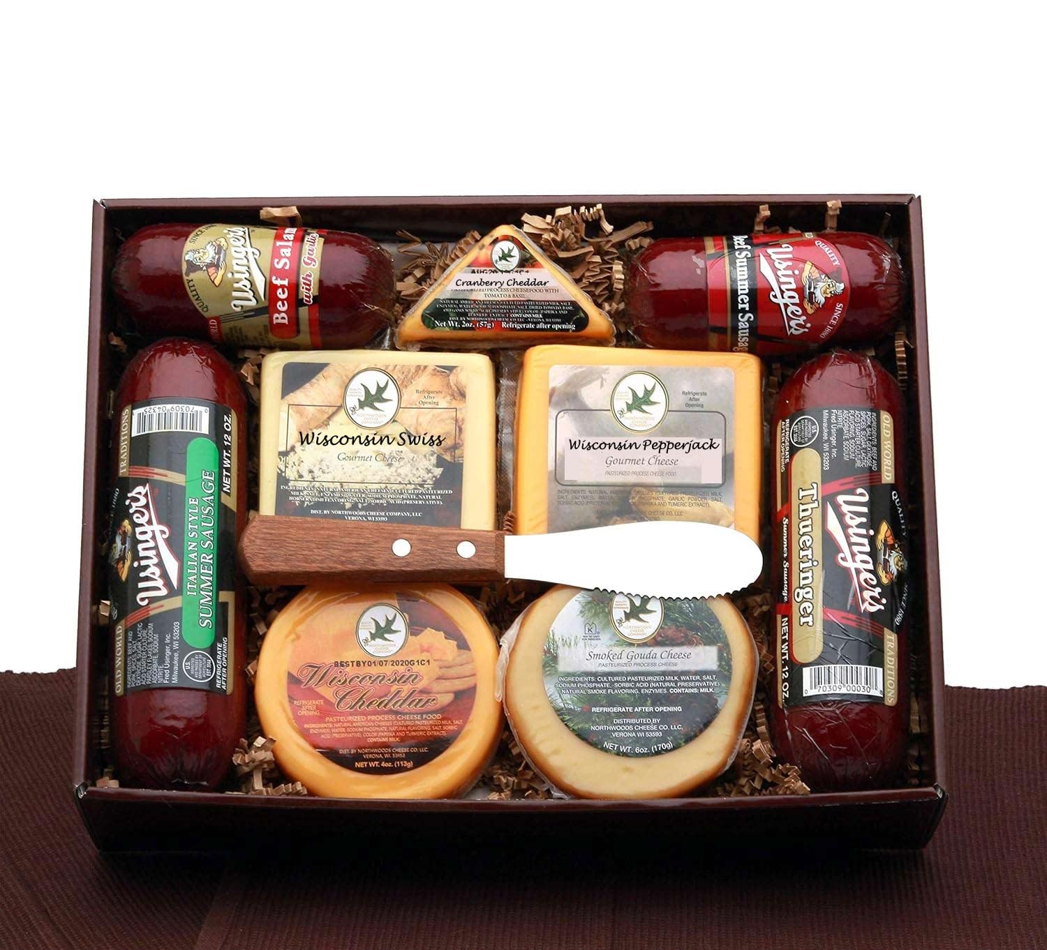 Premium Wisconsin-Made Signature Reserve Meat & Cheese Gift Box - Artisanal Sausage & Charcuterie Kit for Holidays, Corporate Gifts & Gourmet Platters
