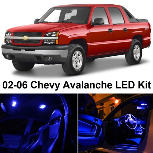 2002-2006 Chevy Avalanche LED Interior Light Bulbs Kit - 20-Piece Blue LED Replacement Lights for Dome, Map & Door Lights | Upgrade Car Interior Lighting for Night Driving & Customization