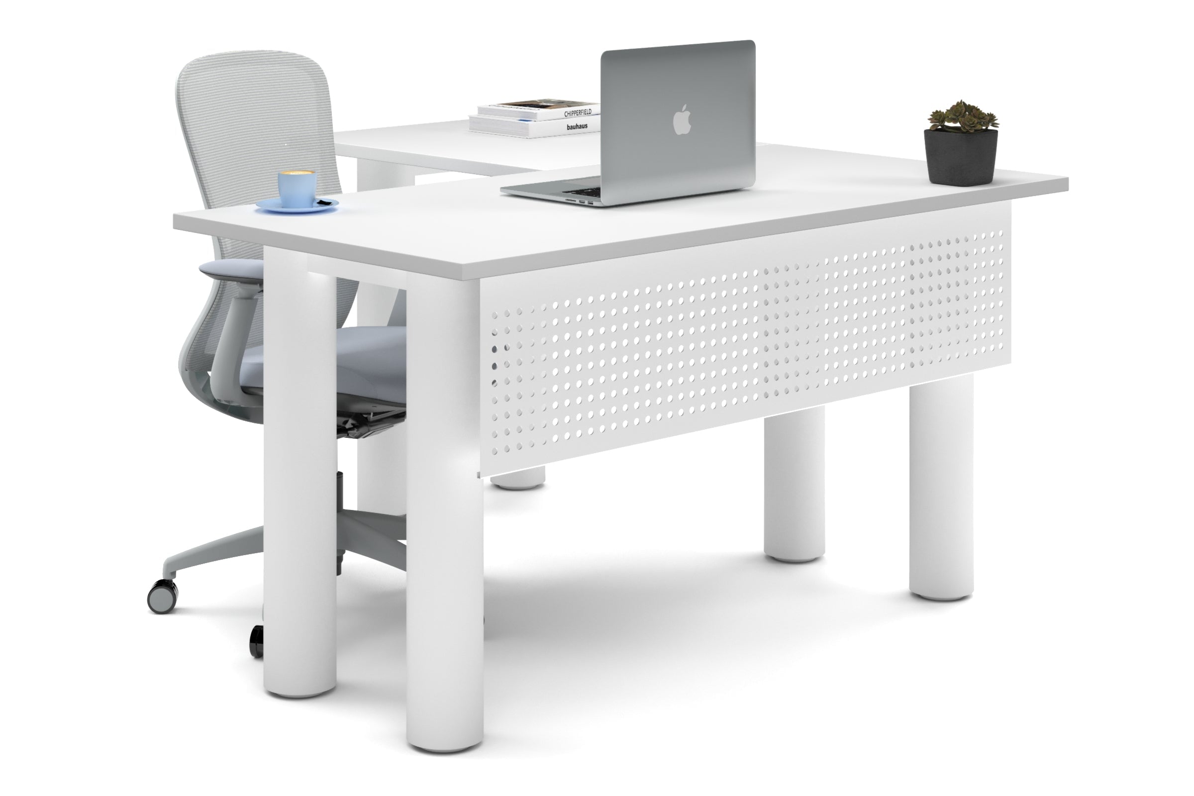 L-Shaped Corner Office Desk with Quadro Cylinder Legs - 1400L x 1700W - Perfect for Home Office, Gaming Setup & Workspace Organization