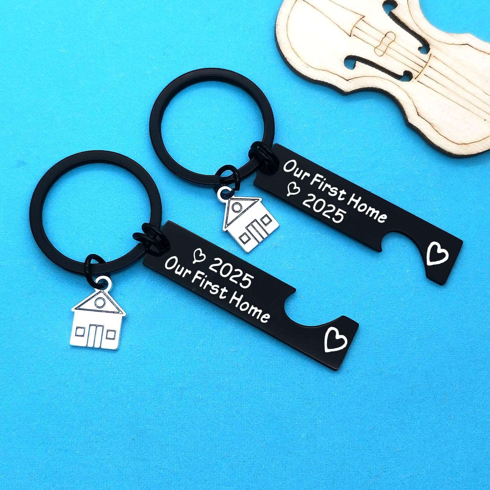 Our First Home 2025 Keychain - New House Keychain Gift for Couples, Friends & Family - First Homeowner Gift Idea - Perfect Housewarming Present for New Homeowners - Great for House Keys, Welcome Gifts & New Home Celebrations